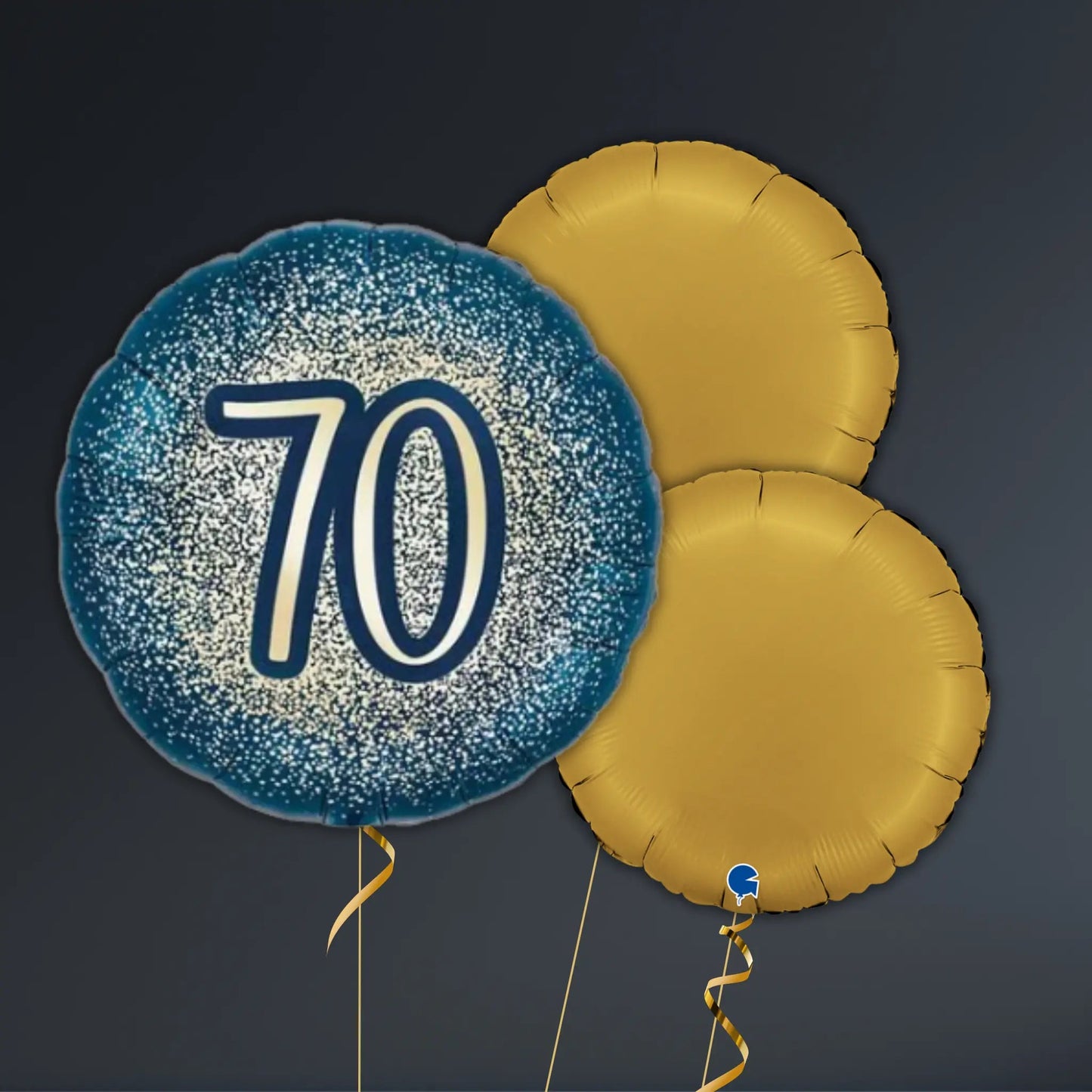 Navy and Gold 70th Birthday Balloon Package - Helium Filled | The Party Hut Cheltenham
