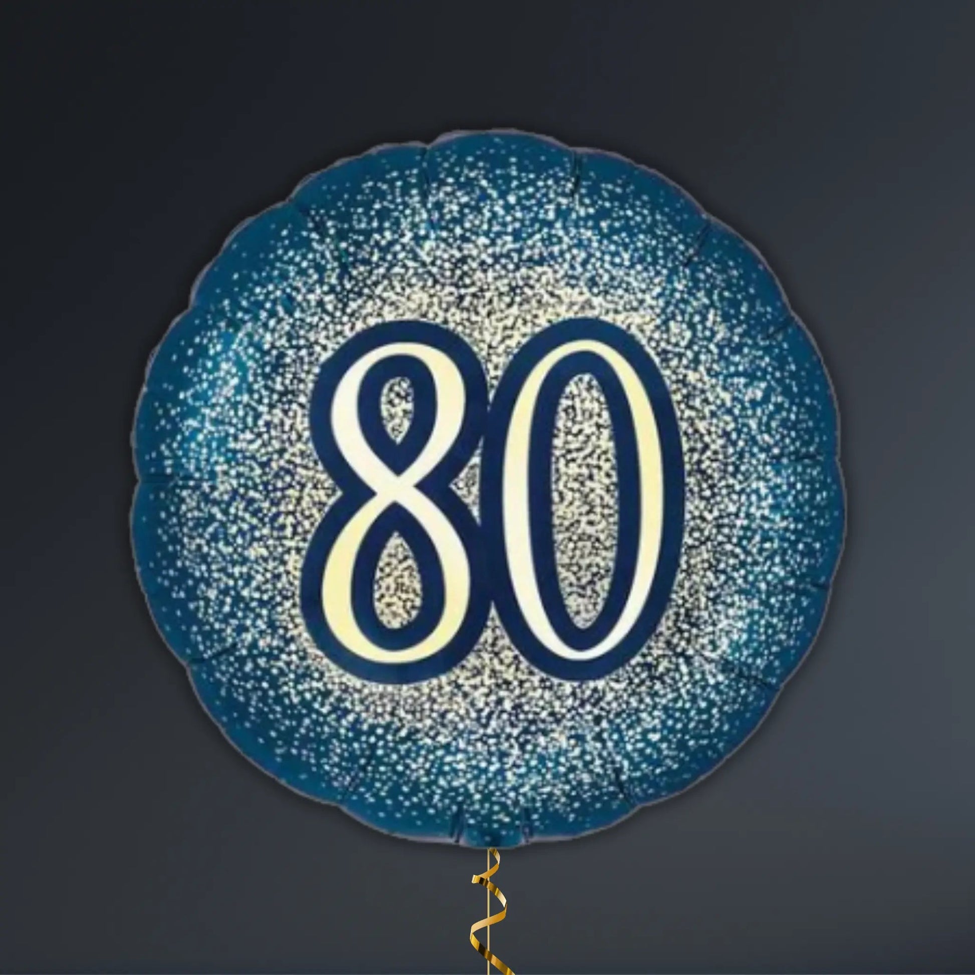 Navy and Gold 80th Birthday Balloon Package - Helium Filled
