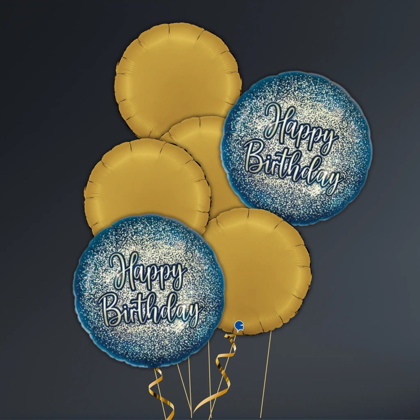 Navy and Gold Birthday Balloon Package - Helium Filled | The Party Hut Cheltenham