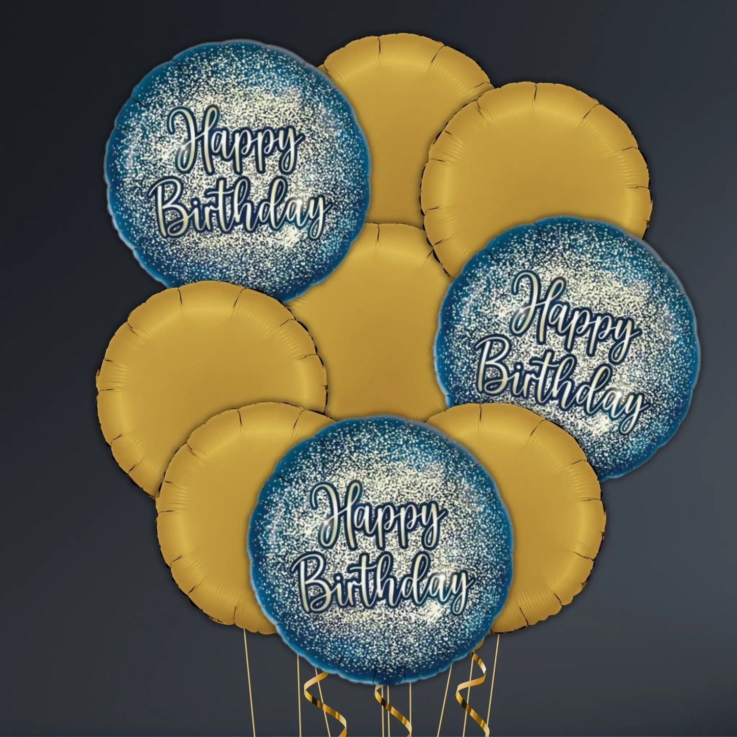 Navy and Gold Birthday Balloon Package - Helium Filled | The Party Hut Cheltenham