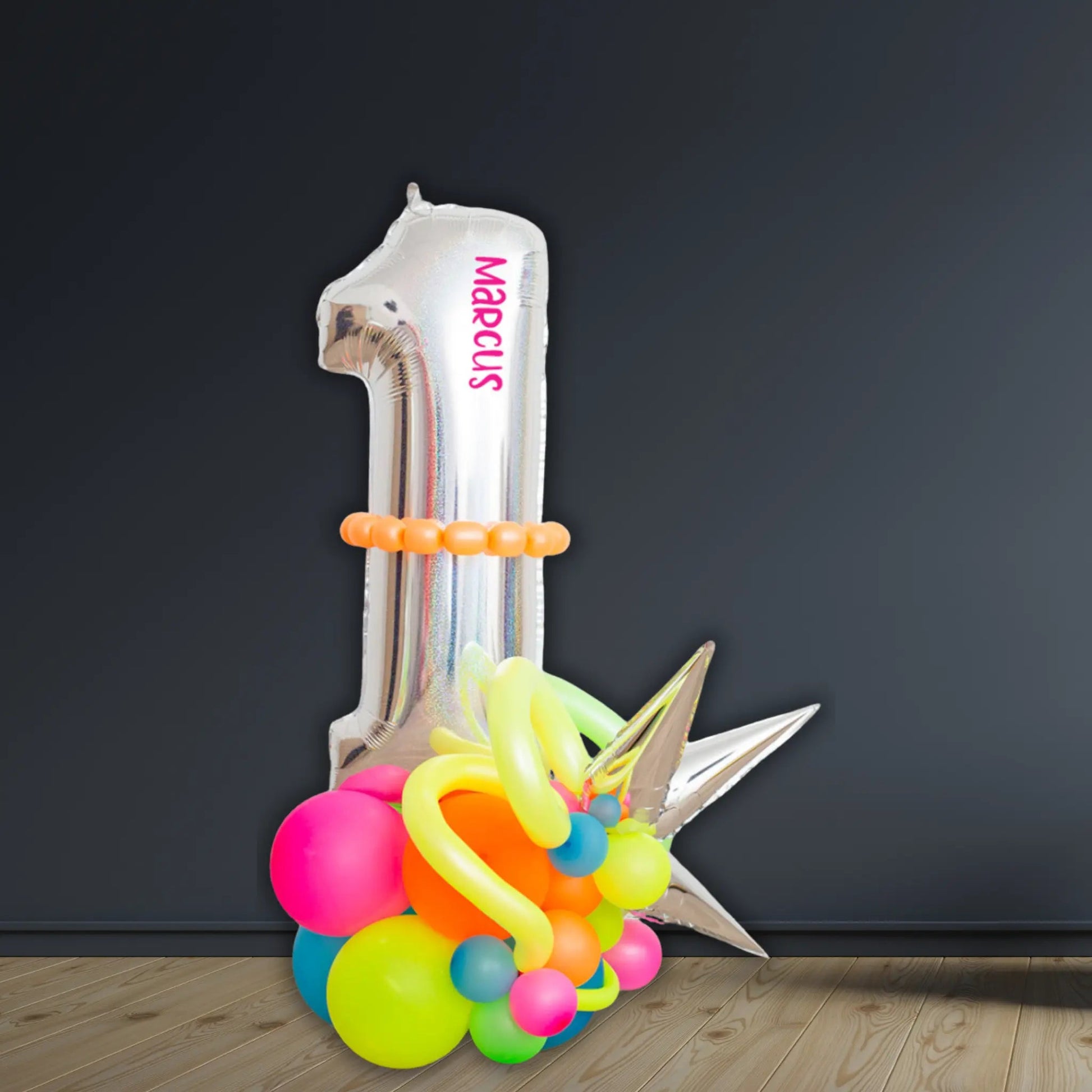 Neon Single Number Balloon Stacks 0–9 | Luxury Party Decor