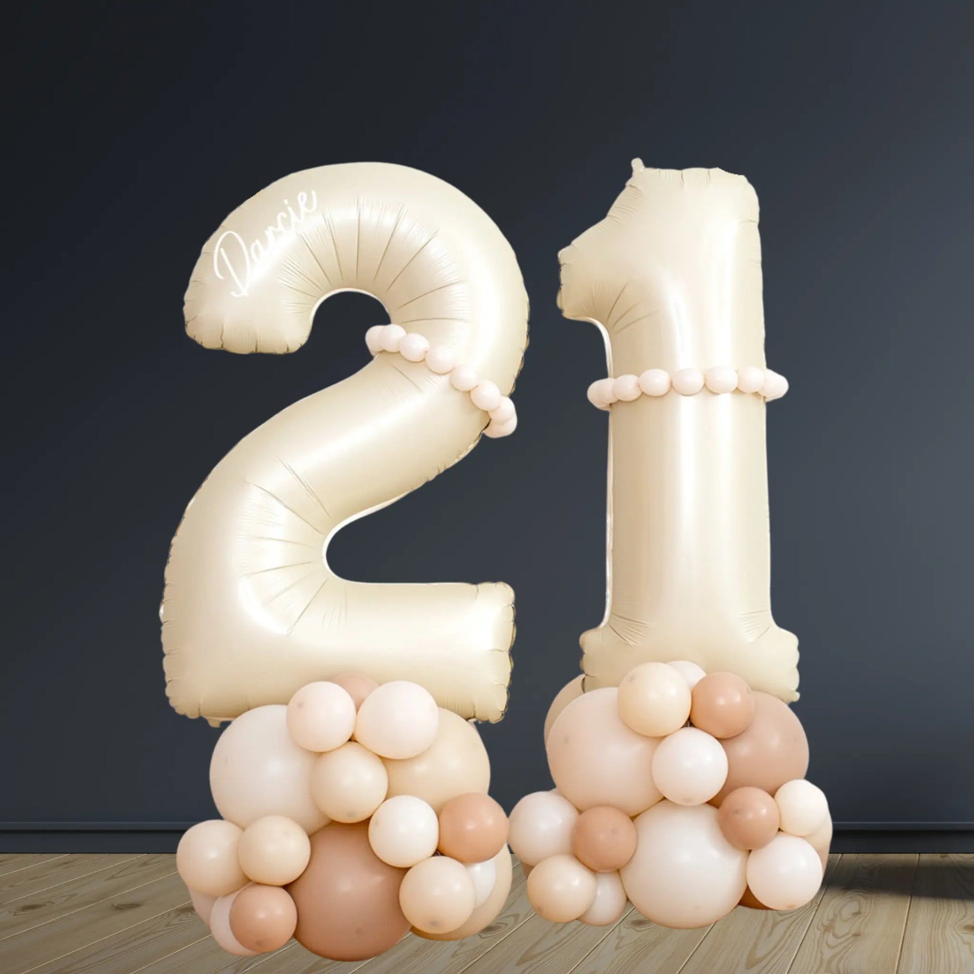 Neutral Balloon Stack, Ages 16 - 90, With Name (Personalised)