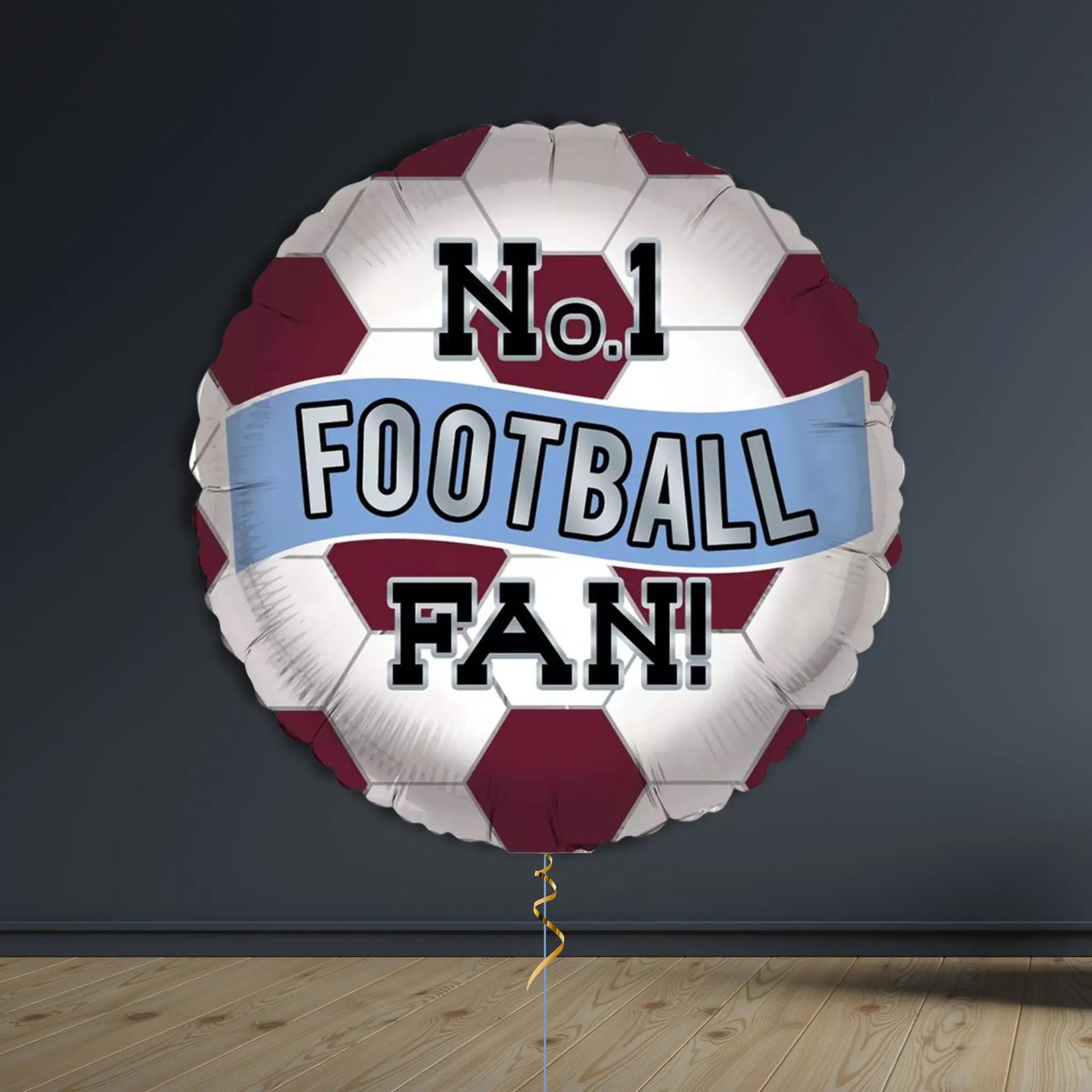 No.1 Football Fan Balloon Bouquet – Claret & Blue | Helium