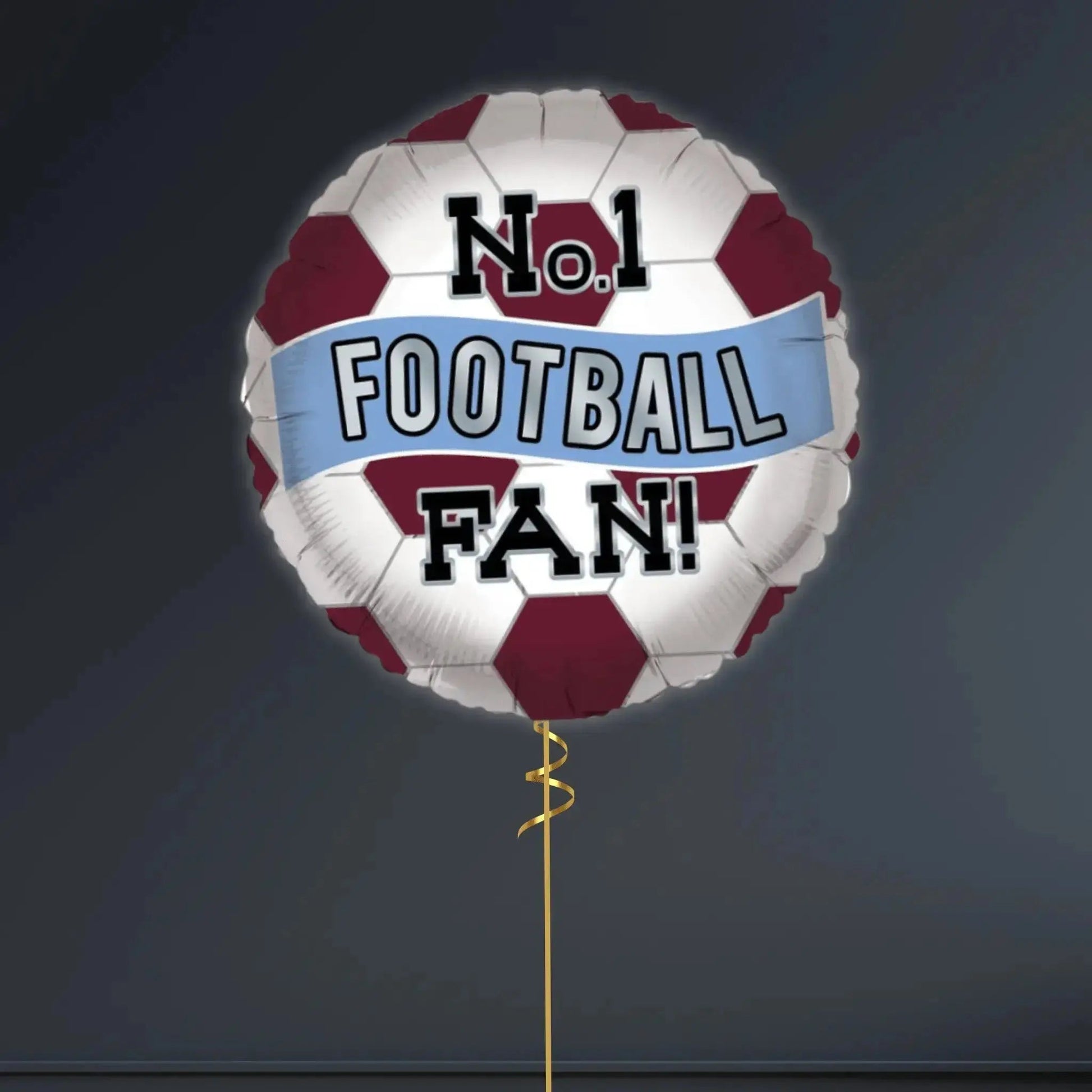 No.1 Football Fan Claret & Blue Foil Balloon Bouquet