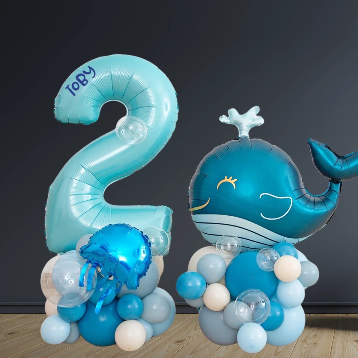 Ocean Whale Balloon Stack 1–5 with Name | Sea Theme | The Party Hut Cheltenham