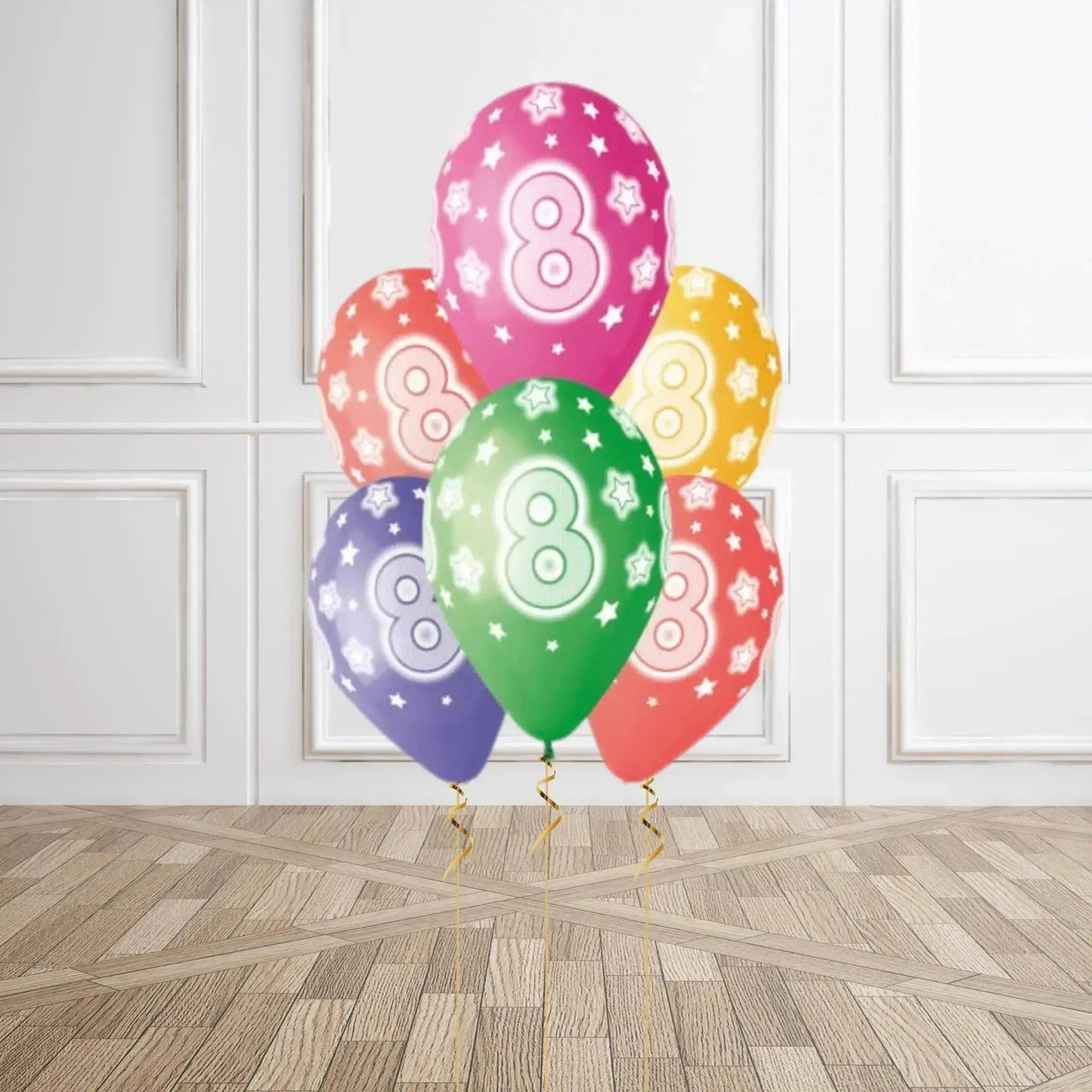 Pack of 6 8th Birthday Balloons - Helium Option Available | The Party Hut Cheltenham