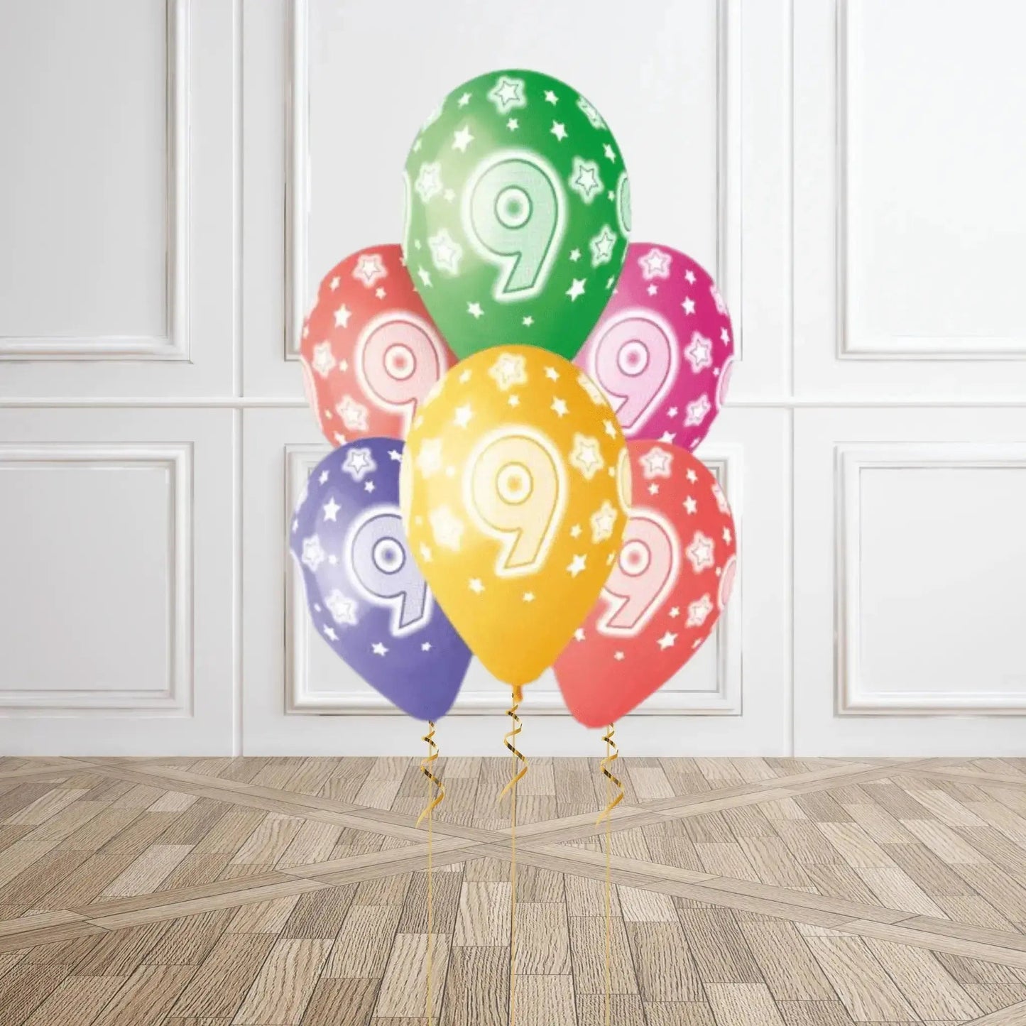 Pack of 6 9th Birthday Balloons - Helium Option Available | The Party Hut Cheltenham