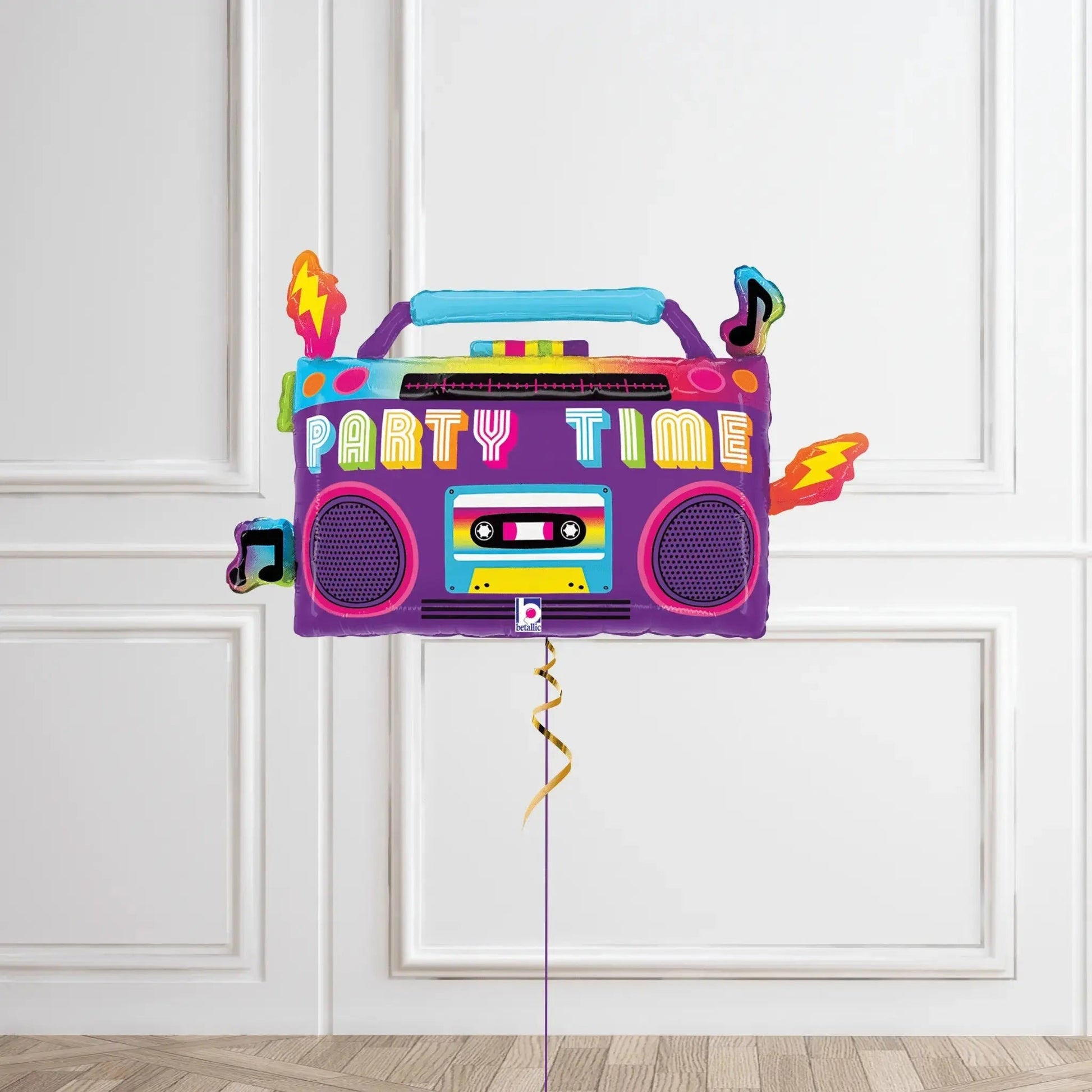 Party Time Boom Box Helium Balloon – Retro Radio-Themed Party Decoration