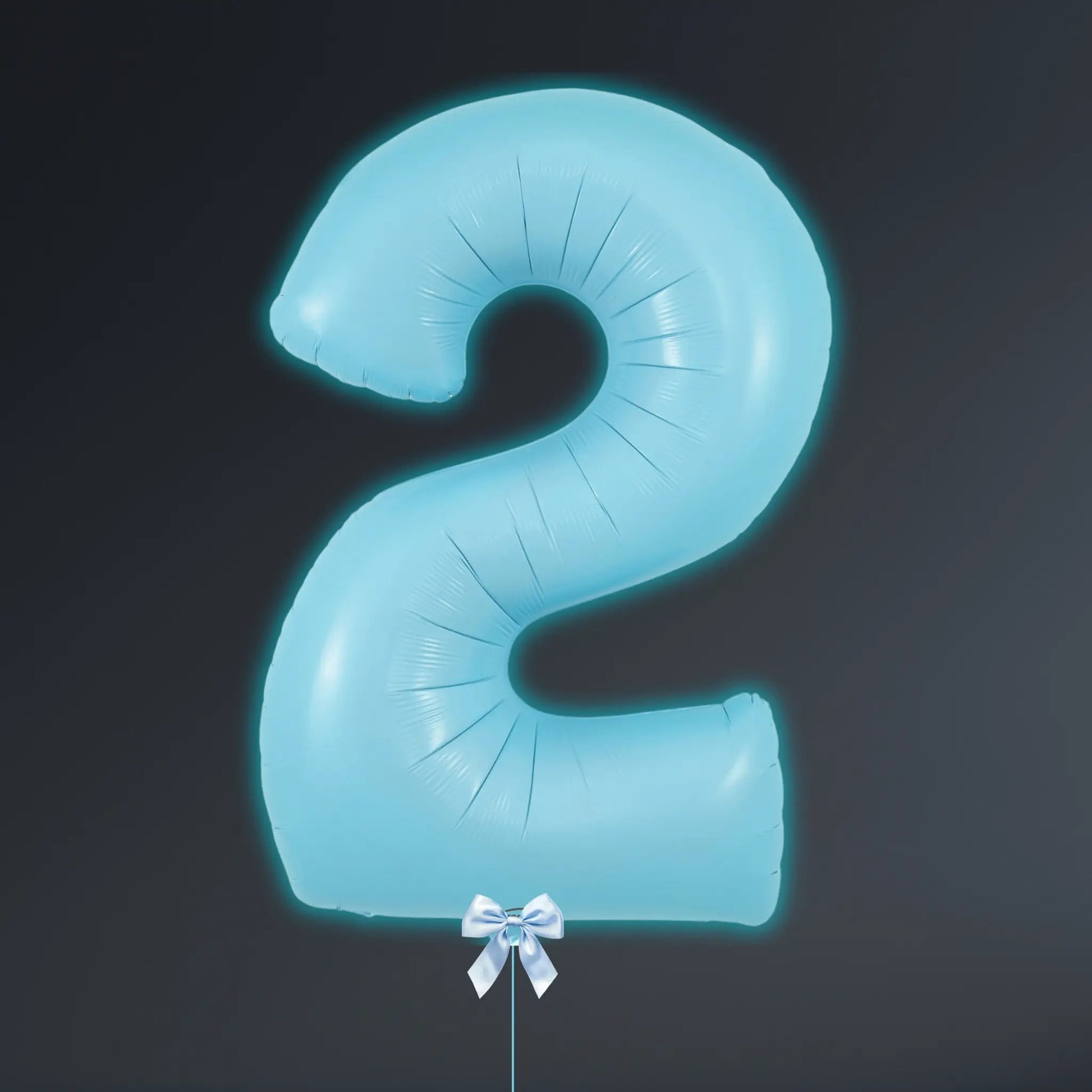 Pastel Blue Foil Number Balloons 0-9 with Helium