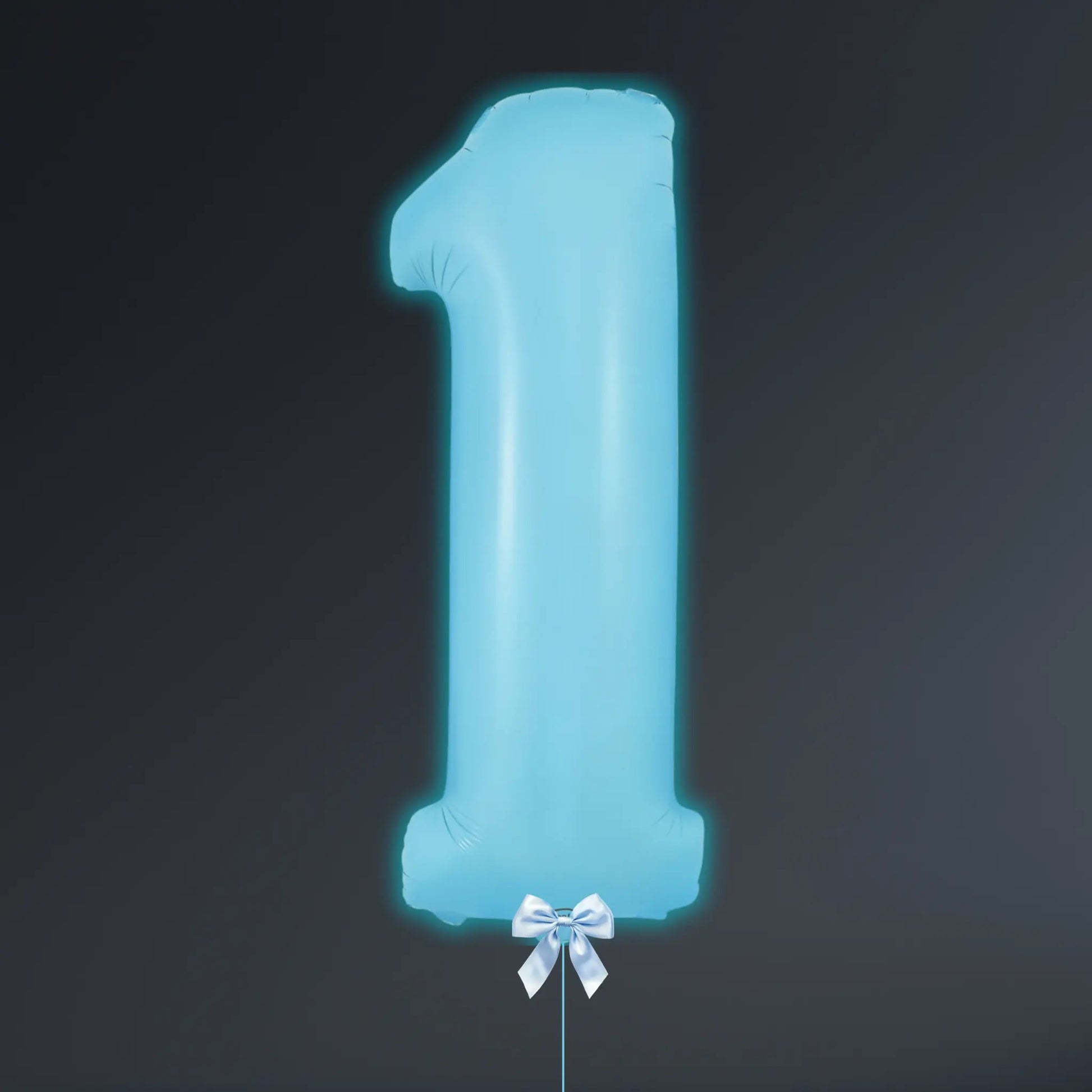 Pastel Blue Foil Number Balloons 0-9 with Helium