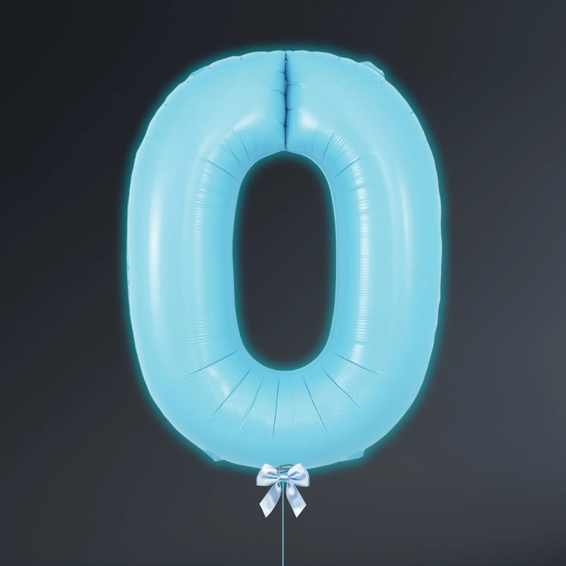 Pastel Blue Foil Number Balloons 0-9 with Helium