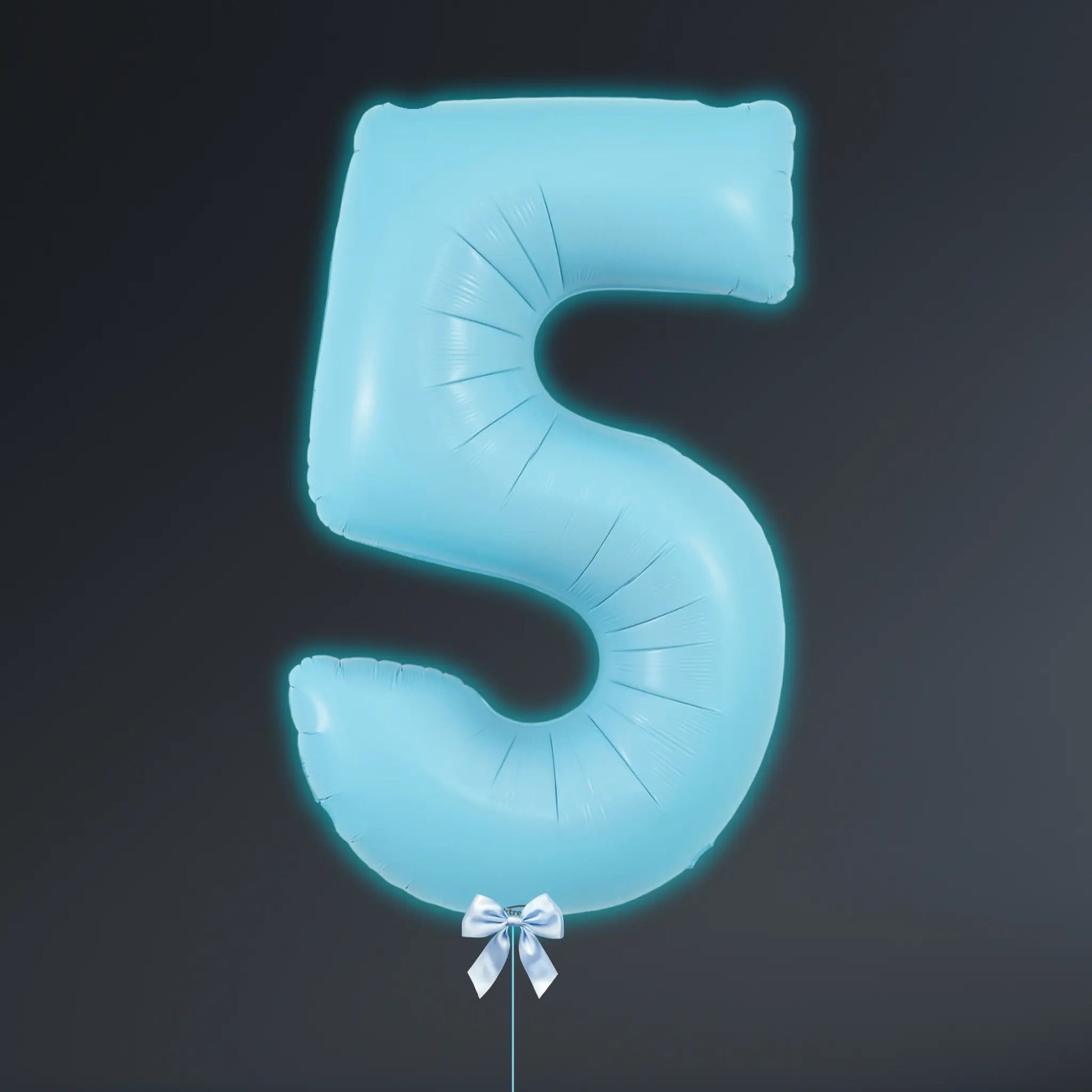 Pastel Blue Foil Number Balloons 0-9 with Helium