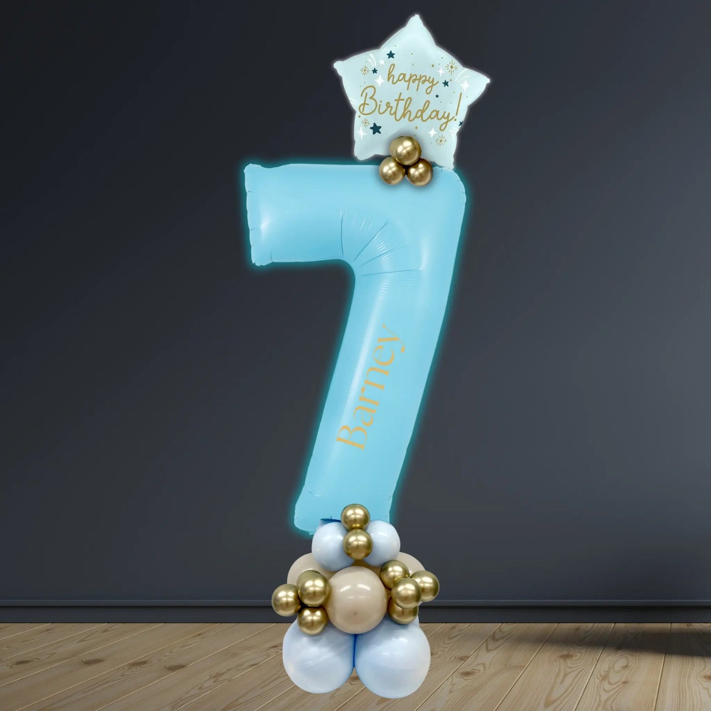 Pastel Blue Luxury Number Balloon Stacks 0 - 9 | Party Decor | The Party Hut Cheltenham