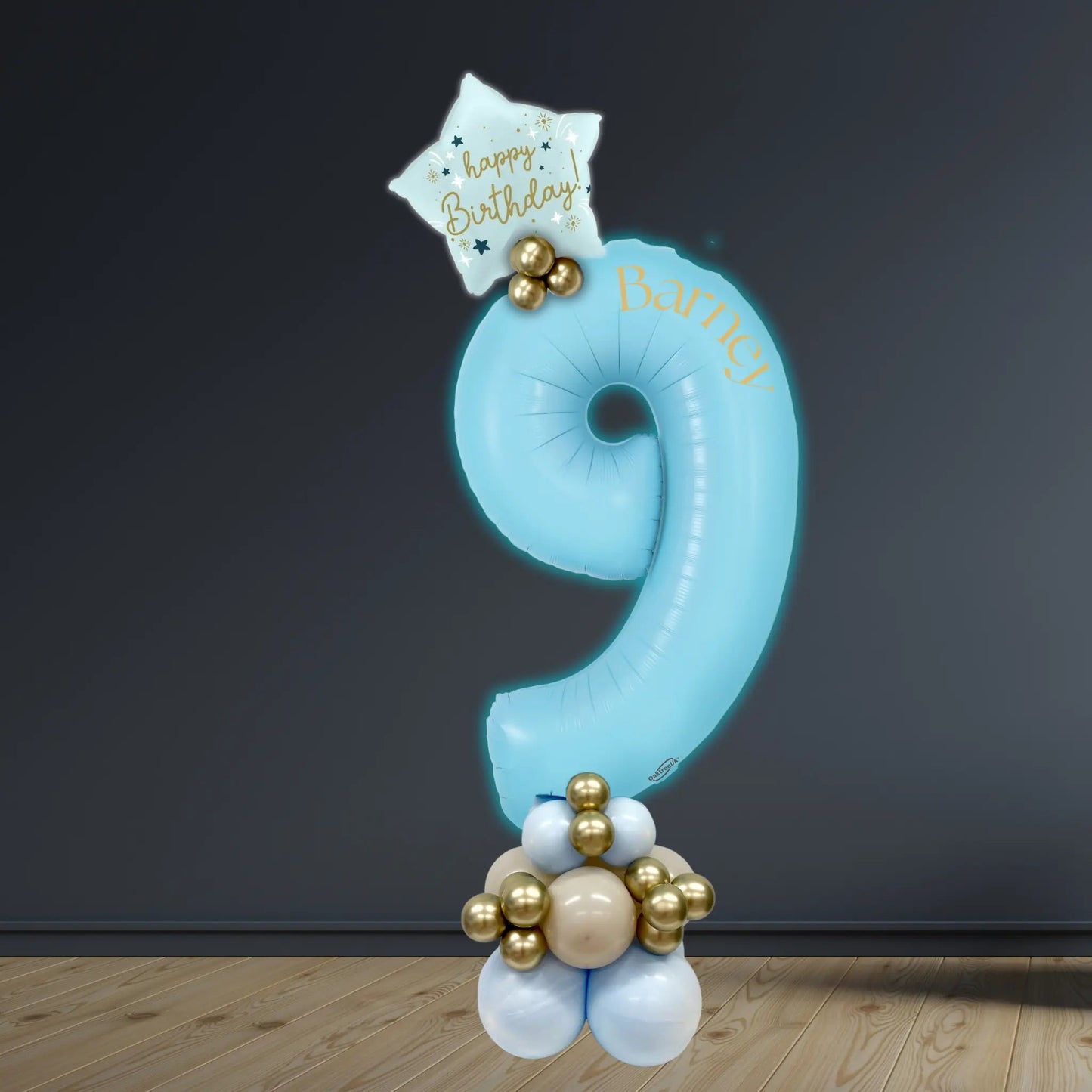 Pastel Blue Luxury Number Balloon Stacks 0 - 9 | Party Decor | The Party Hut Cheltenham