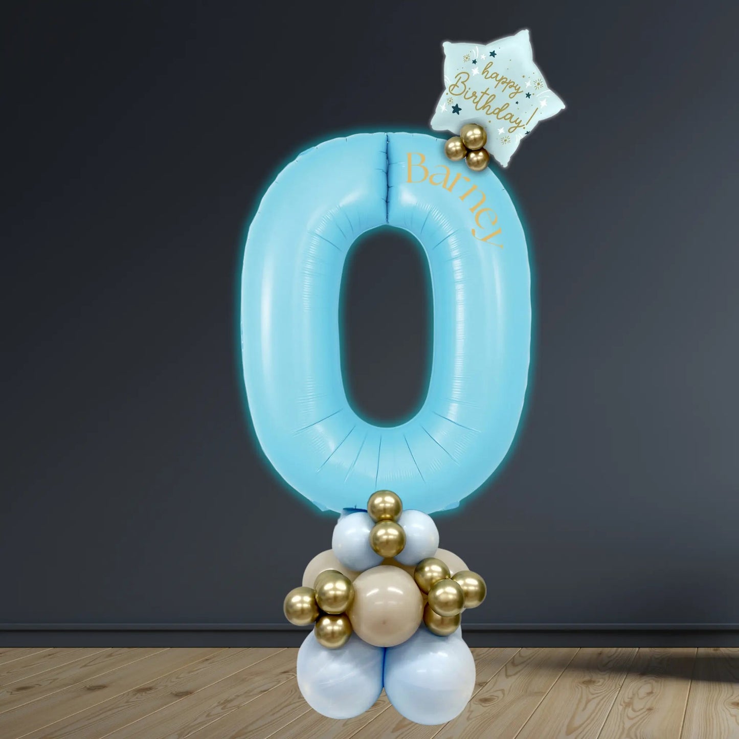 Pastel Blue Luxury Number Balloon Stacks 0 - 9 | Party Decor | The Party Hut Cheltenham