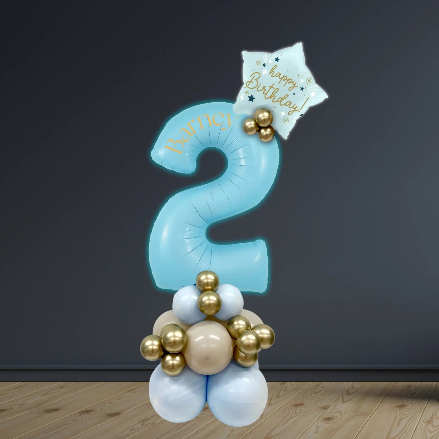 Pastel Blue Luxury Number Balloon Stacks 0 - 9 | Party Decor | The Party Hut Cheltenham