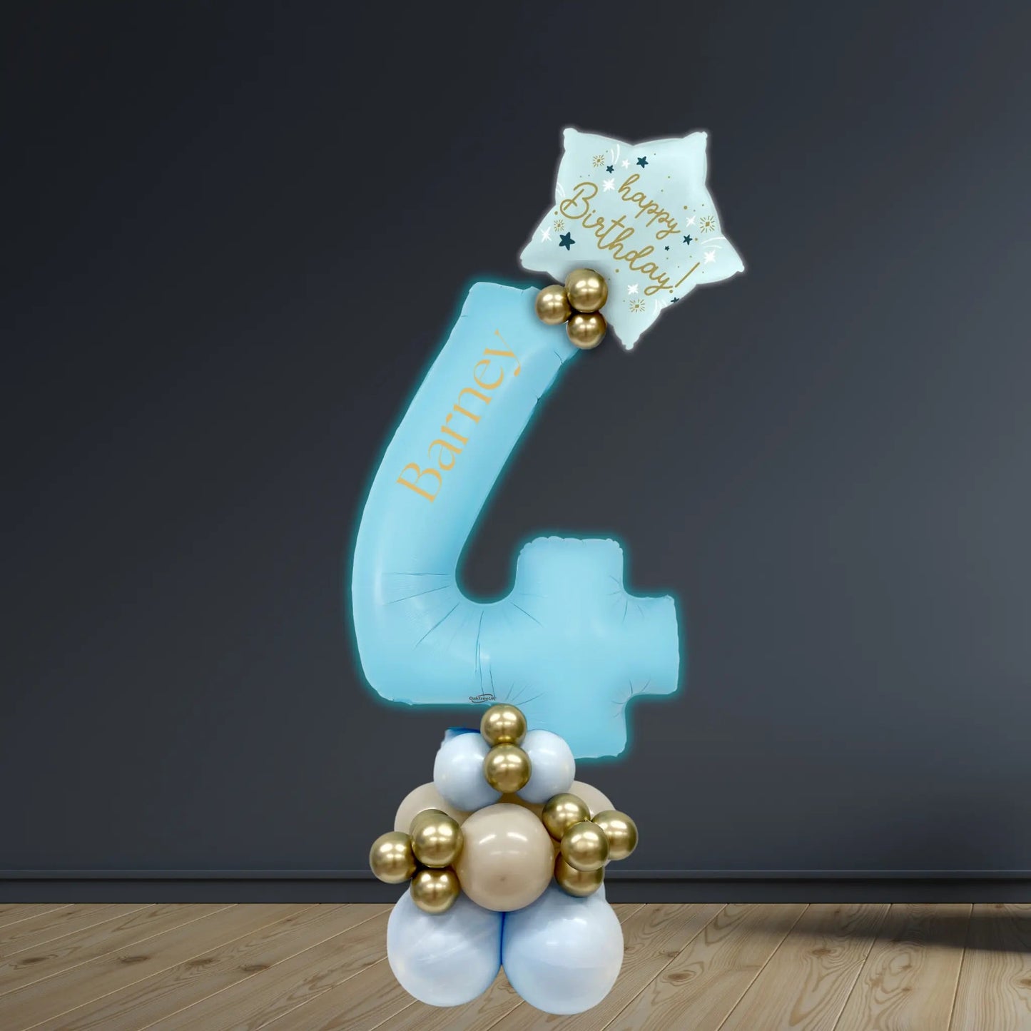 Pastel Blue Luxury Number Balloon Stacks 0 - 9 | Party Decor | The Party Hut Cheltenham