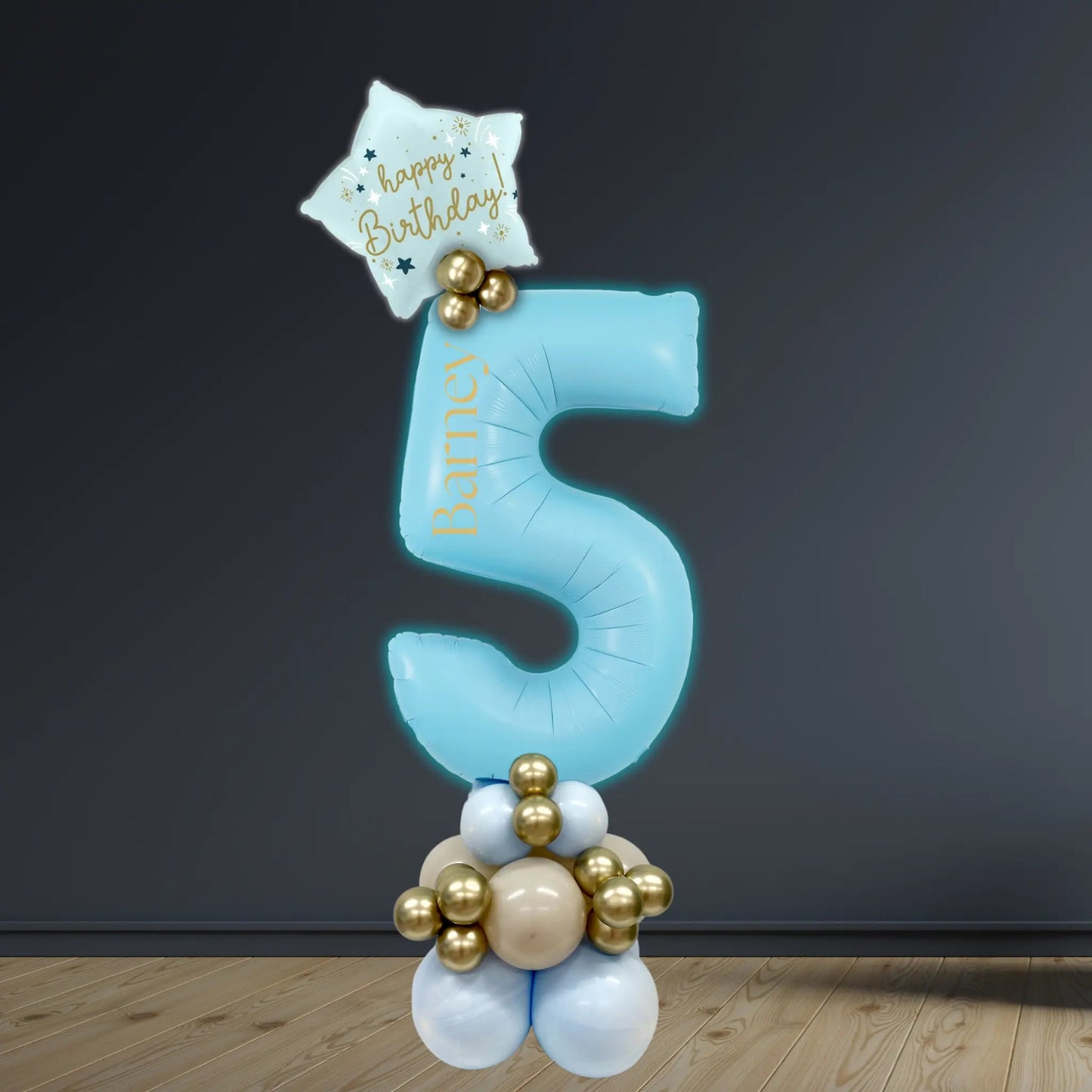 Pastel Blue Luxury Number Balloon Stacks 0 - 9 | Party Decor | The Party Hut Cheltenham