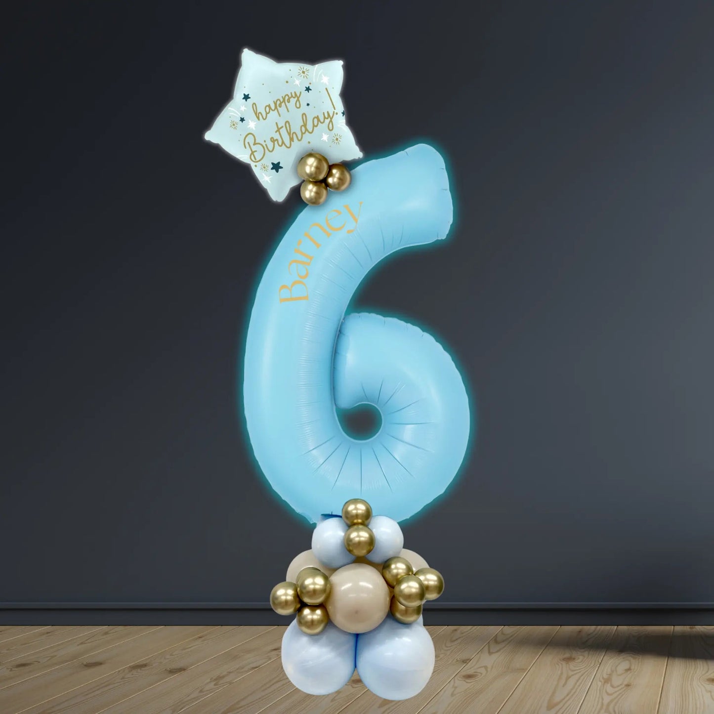 Pastel Blue Luxury Number Balloon Stacks 0 - 9 | Party Decor | The Party Hut Cheltenham