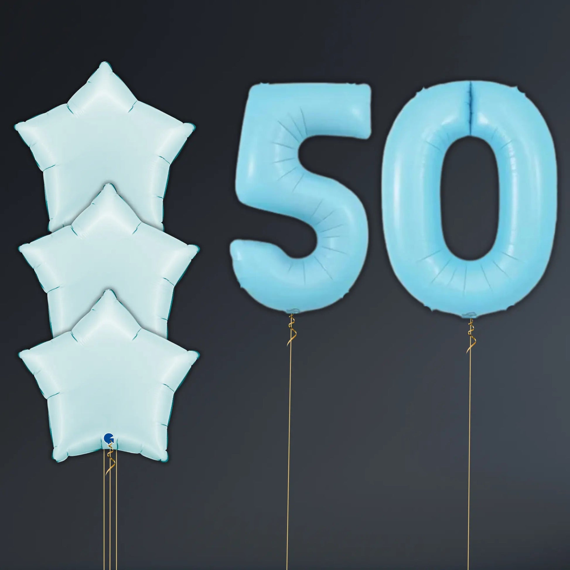 Pastel Blue Star Balloon Package - Helium Filled