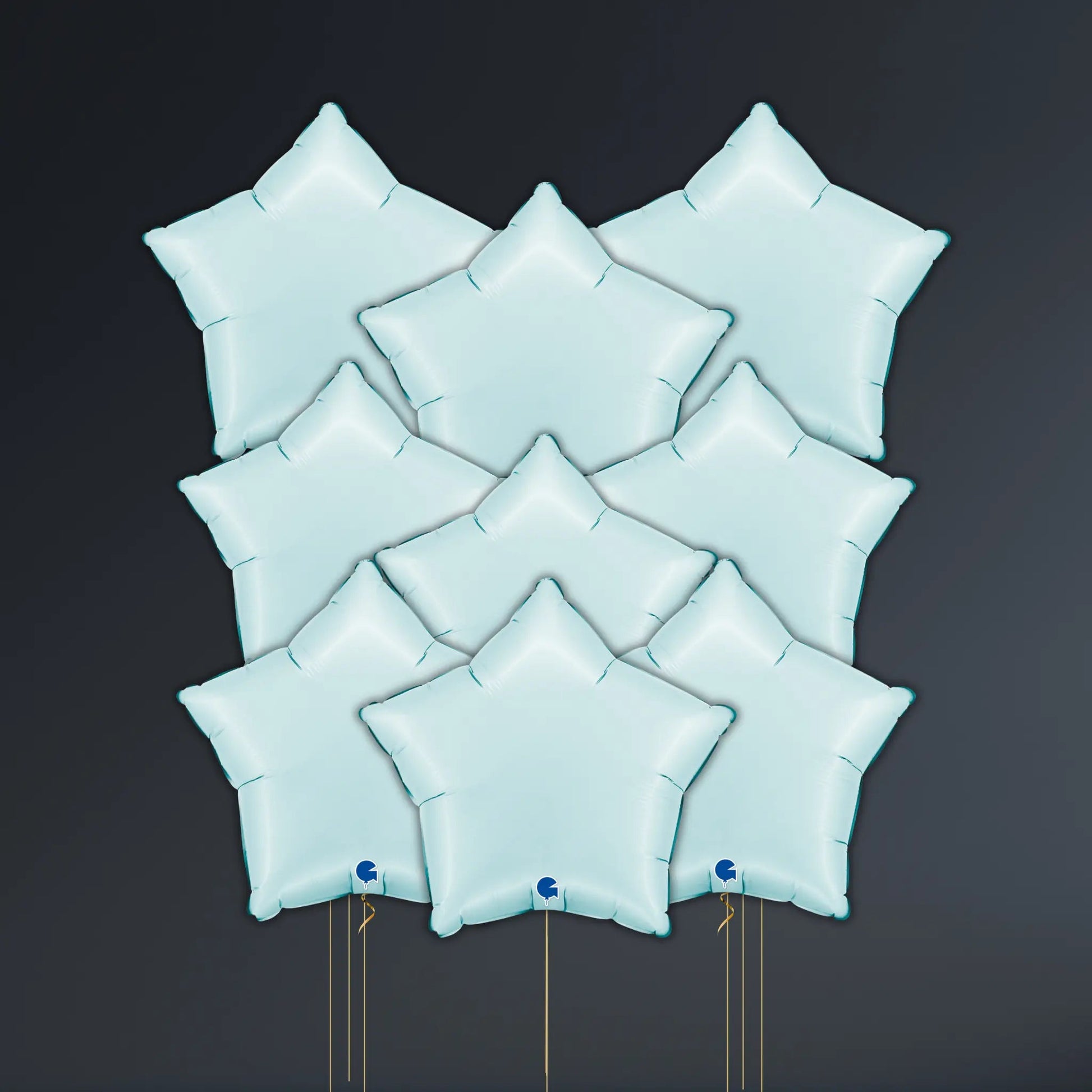 Pastel Blue Star Balloon Package - Helium Filled