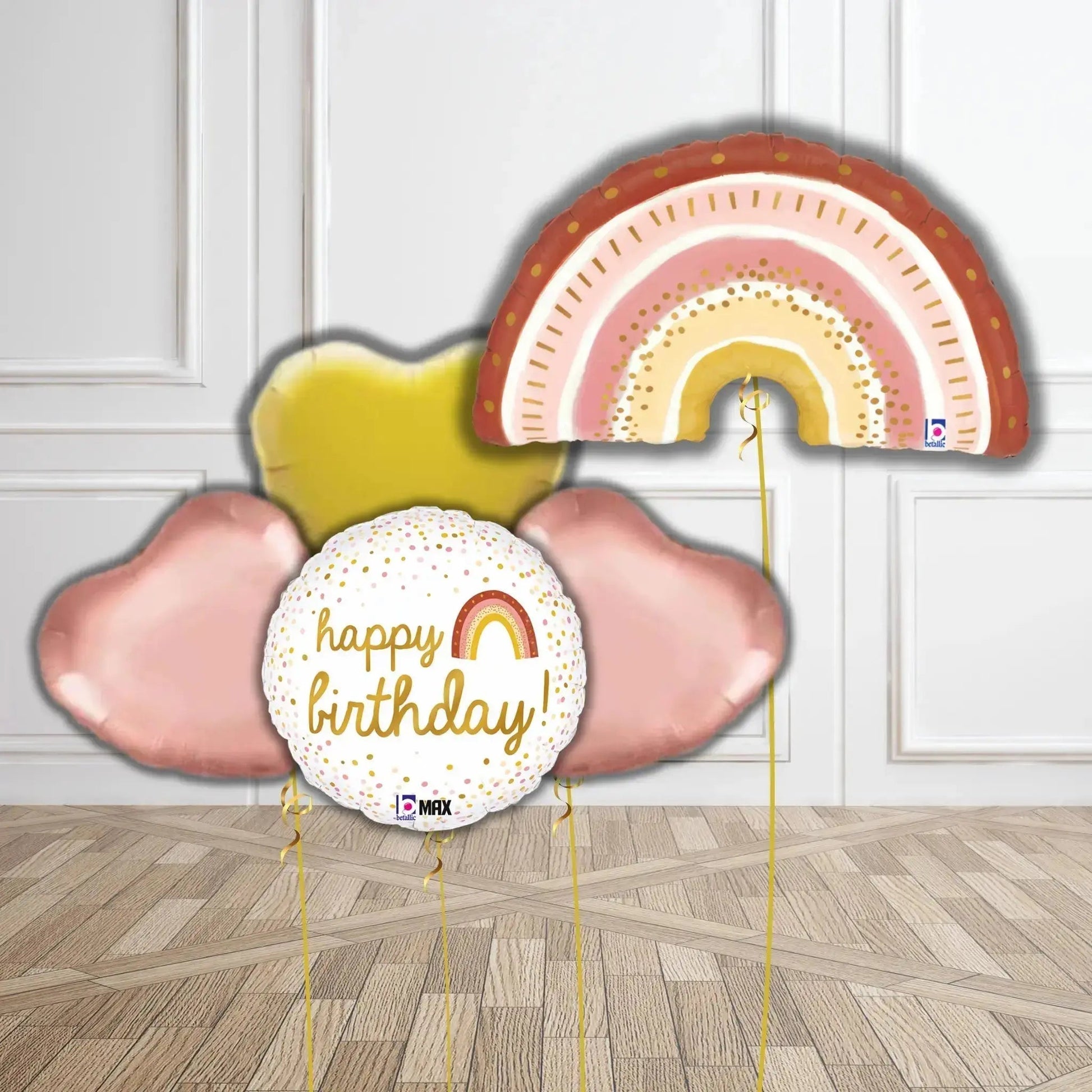 Pastel Rainbow Birthday Balloon Bouquet