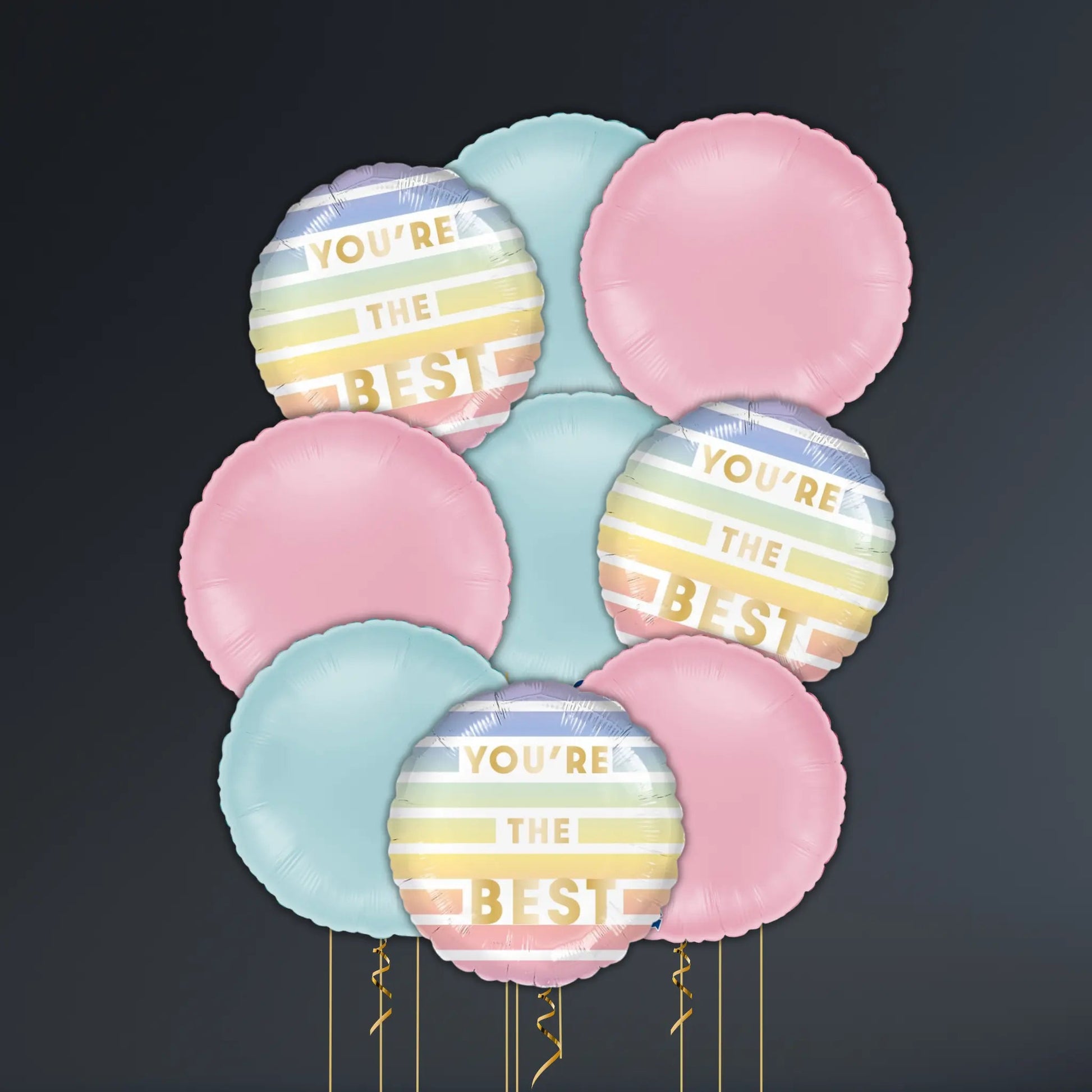 Pastel "You're The Best" Foil Balloon – Helium-Filled & Weighted Gift
