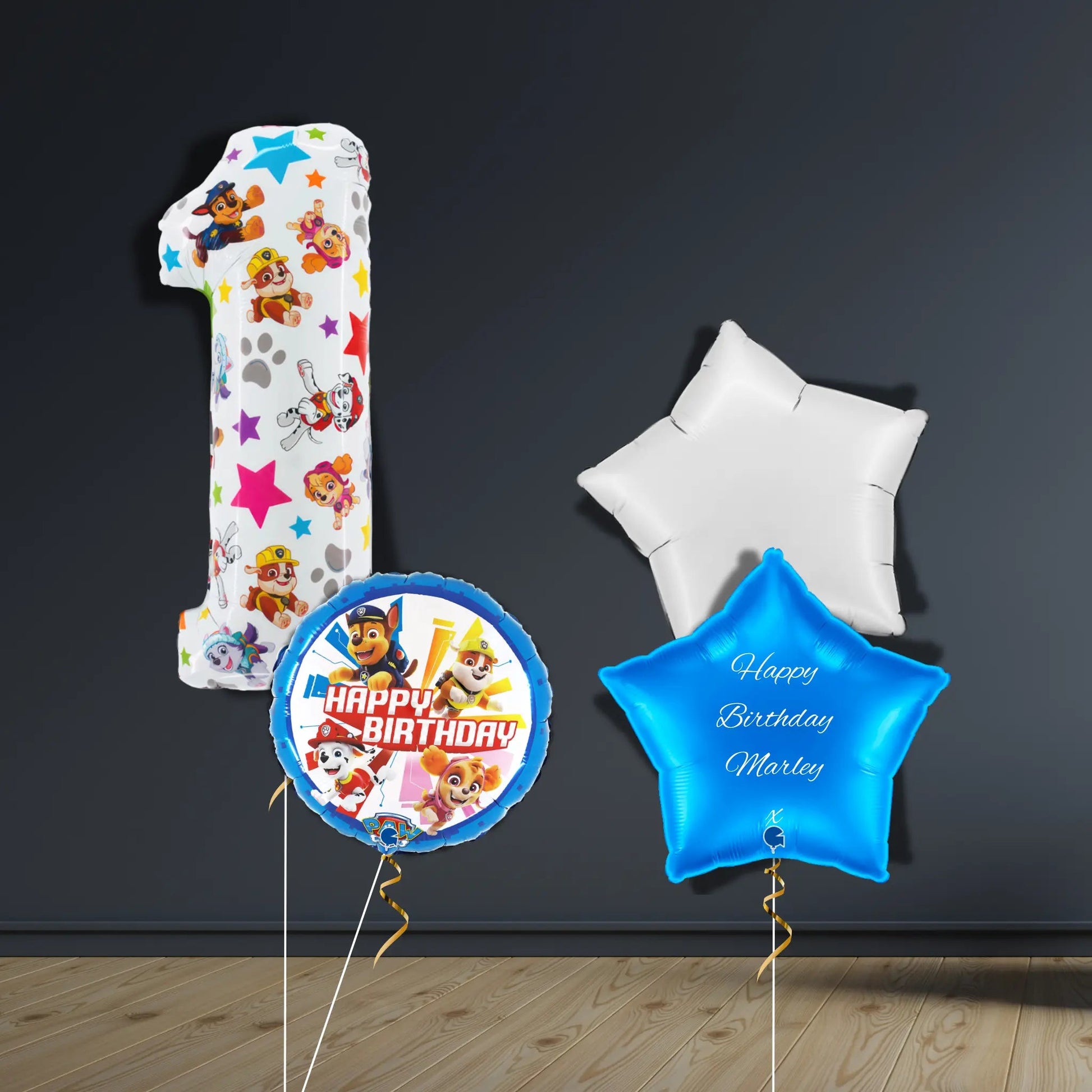 Paw Patrol 1st Birthday Balloon Bouquet | Helium