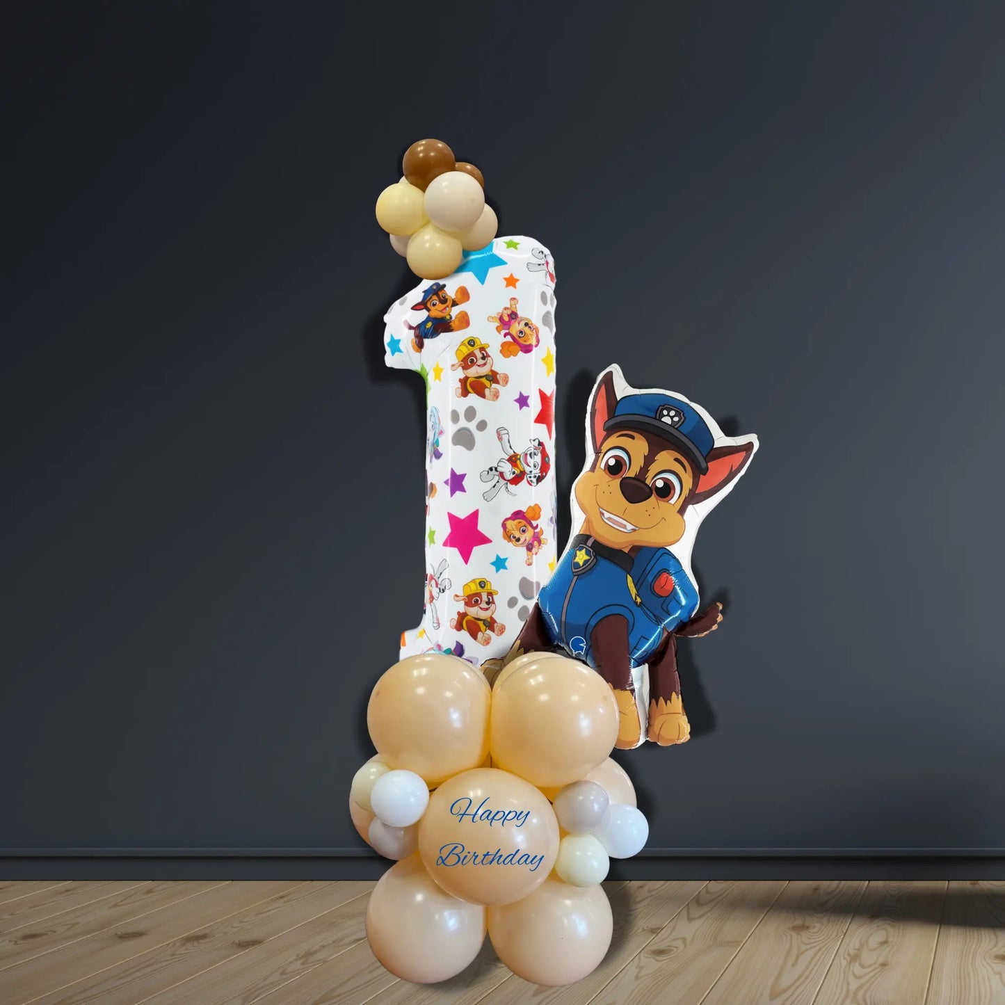 Paw Patrol Number 1 Balloon Stack | Air - Filled Display | The Party Hut Cheltenham