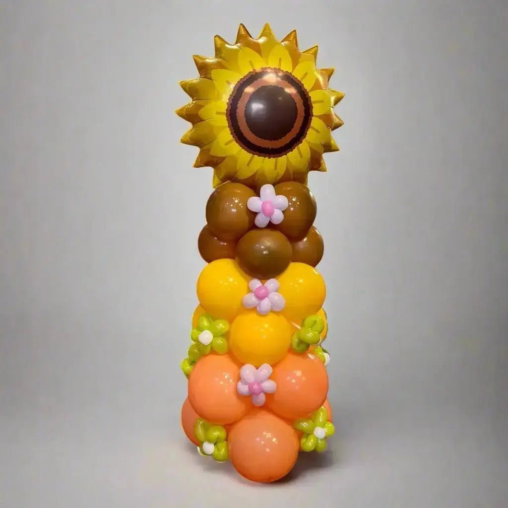 Peachy Sunflower Balloon Stack | The Party Hut Cheltenham