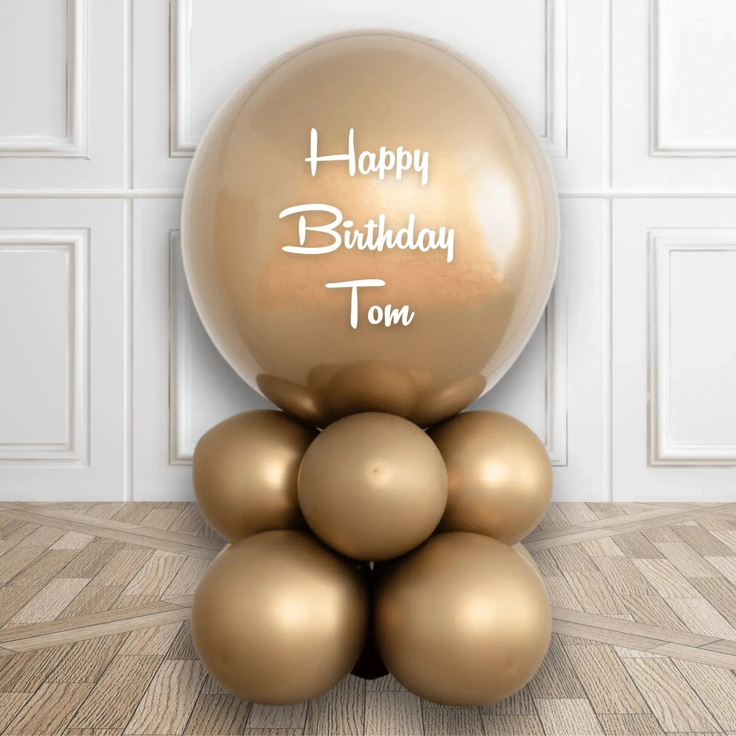 Personalised Shiny Gold Bubble Stack | The Party Hut Cheltenham