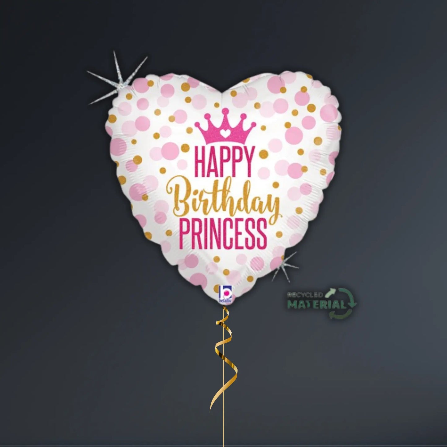 Pink & Gold Princess Happy Birthday Balloon Package – Heart Foils | The Party Hut Cheltenham