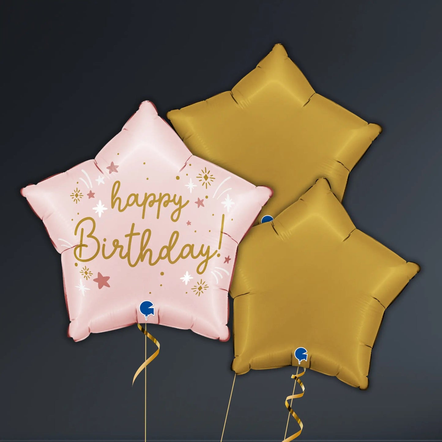 Pink & Gold Star Happy Birthday Balloon Package – Foil Balloon Bundle | The Party Hut Cheltenham