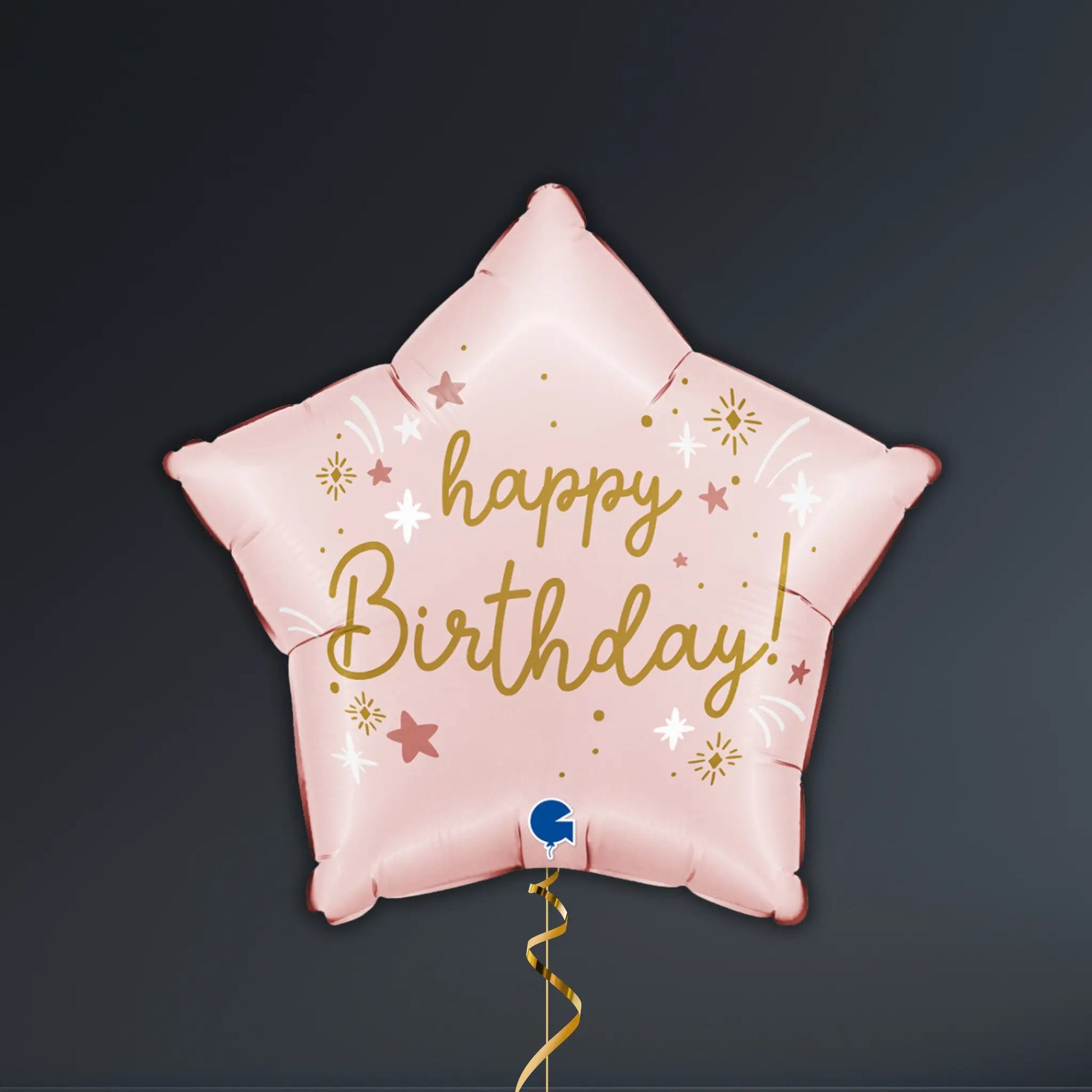 Pink & Gold Star Happy Birthday Balloon Package – Foil Balloon Bundle