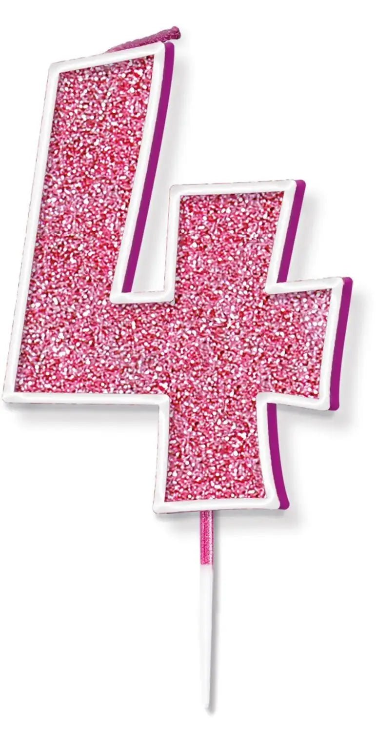 Pink No.4 Cake Candle | The Party Hut Cheltenham