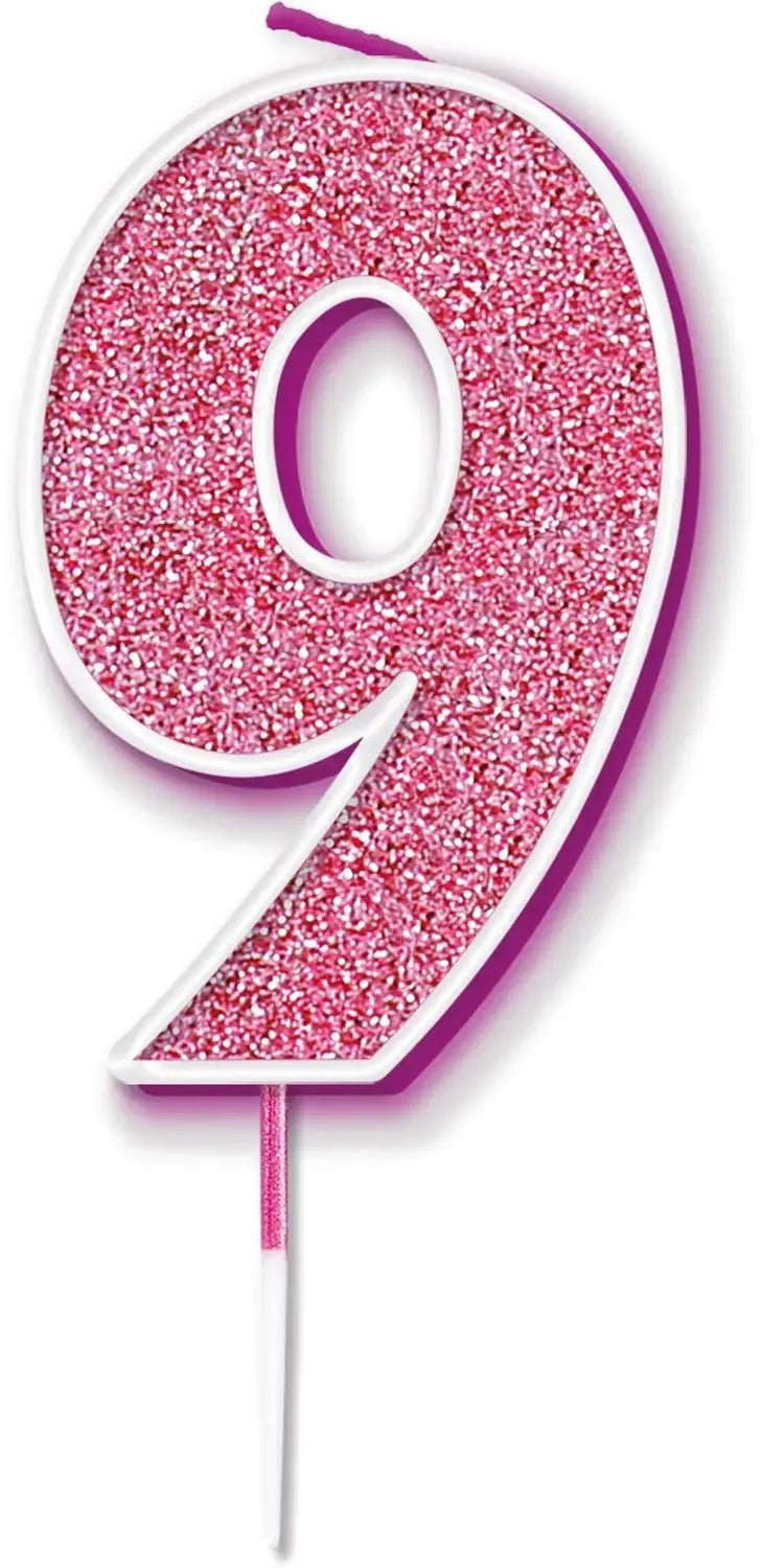 Pink No.9 Cake Candle | The Party Hut Cheltenham