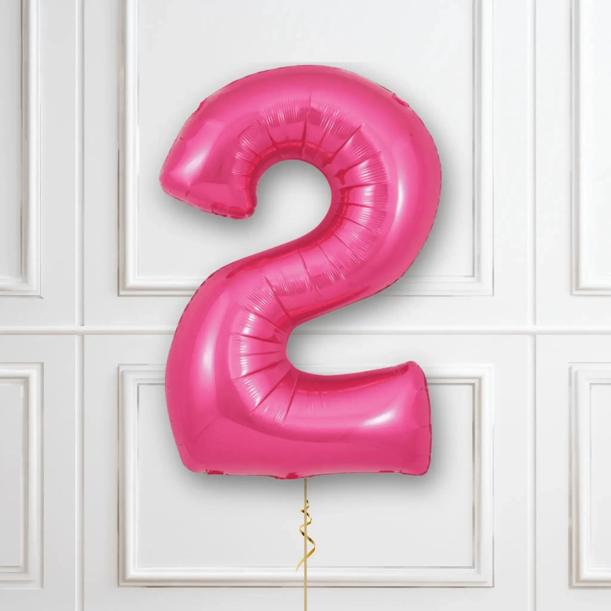Pink Number Balloons - 34", With Helium