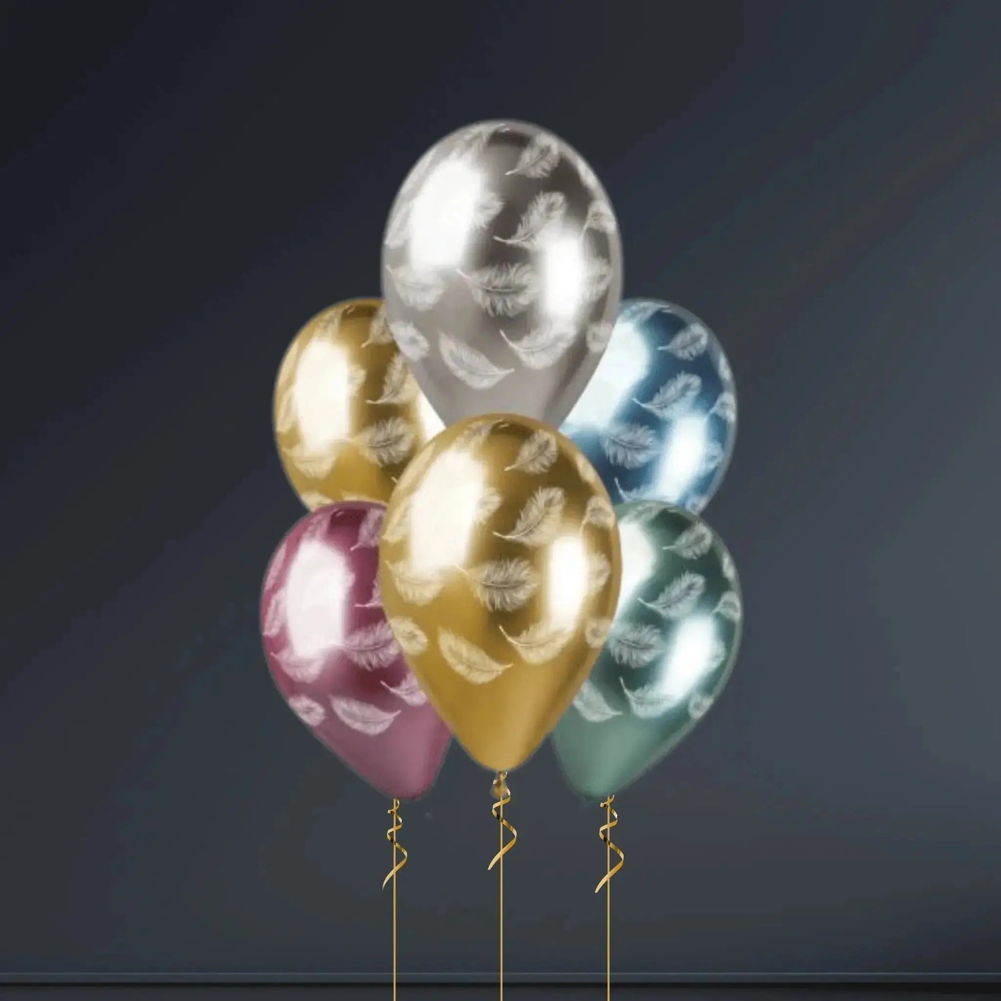 Plume Design Latex Balloon Bouquet – Elegant Metallic Colours (Pack of 6)