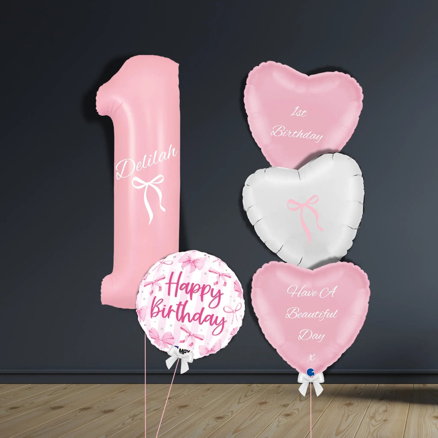 Pretty Pink 1st Birthday Balloon Bouquet | Helium Filled | The Party Hut Cheltenham