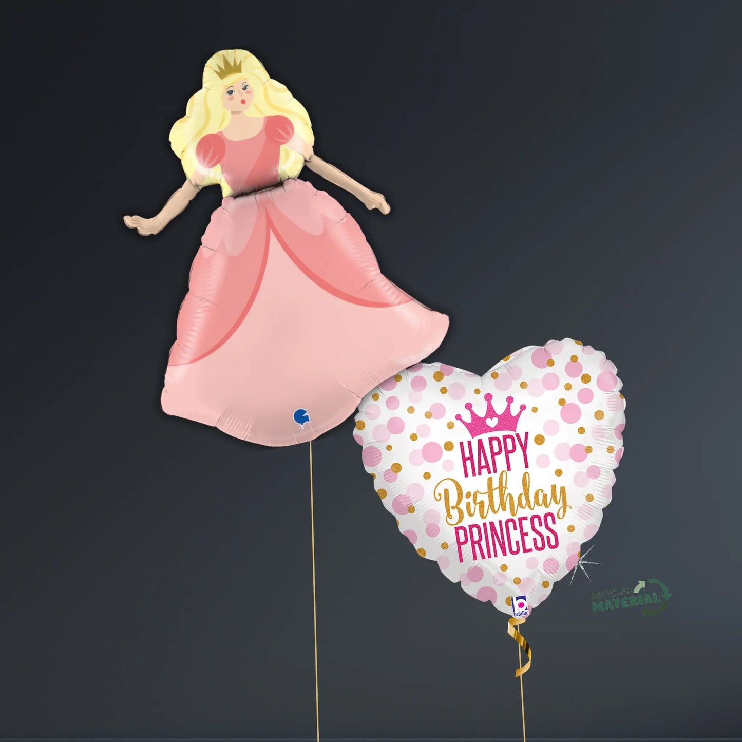 Princess Birthday Balloon Package – Pink & Gold Foil Design (34"+) | The Party Hut Cheltenham