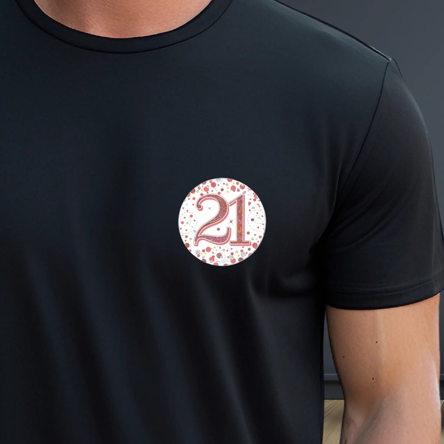 Rose Gold Holographic 21st Birthday Badge – 3 Inch Party Badge | The Party Hut Cheltenham