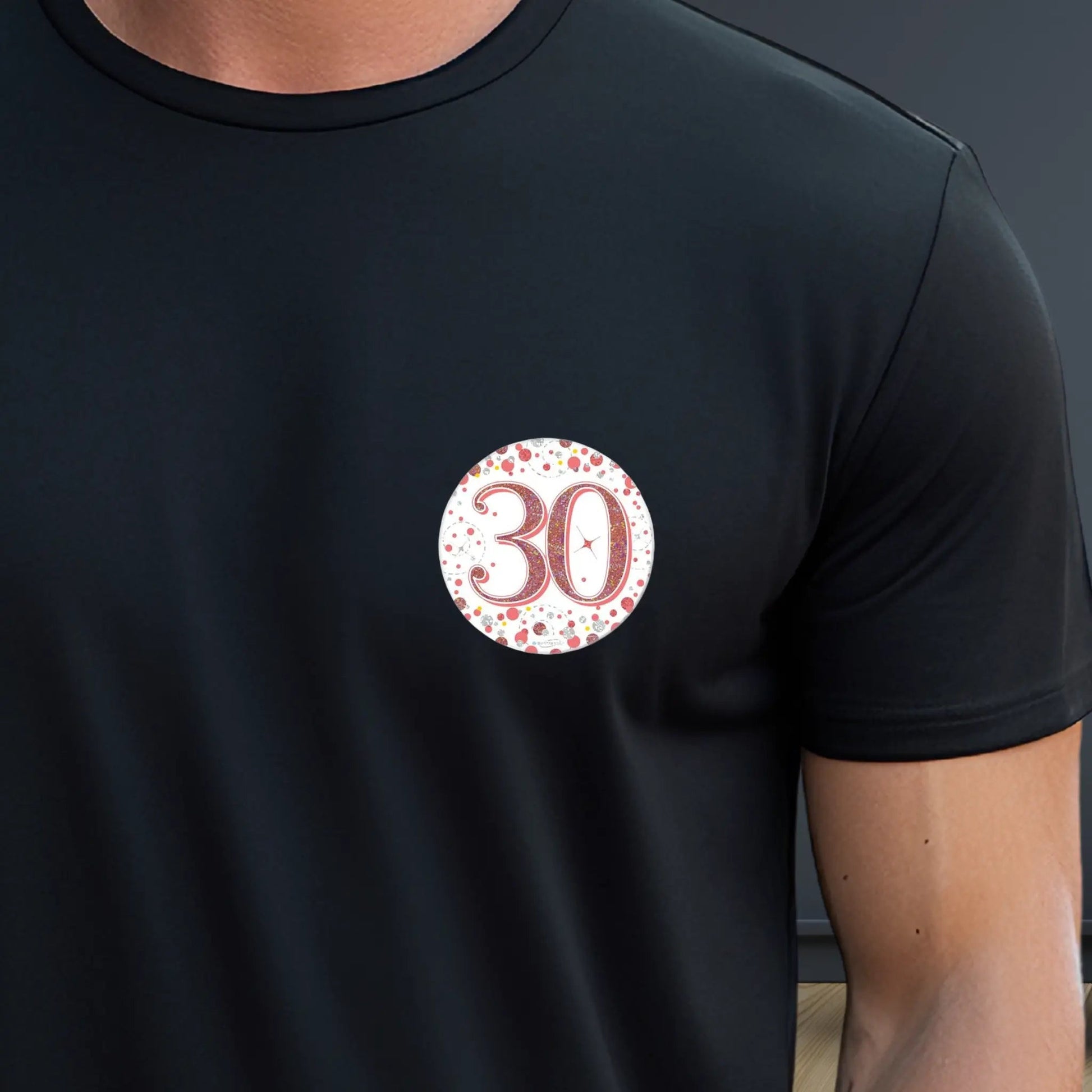 Rose Gold Holographic 30th Birthday Badge – 3 Inch Party Badge