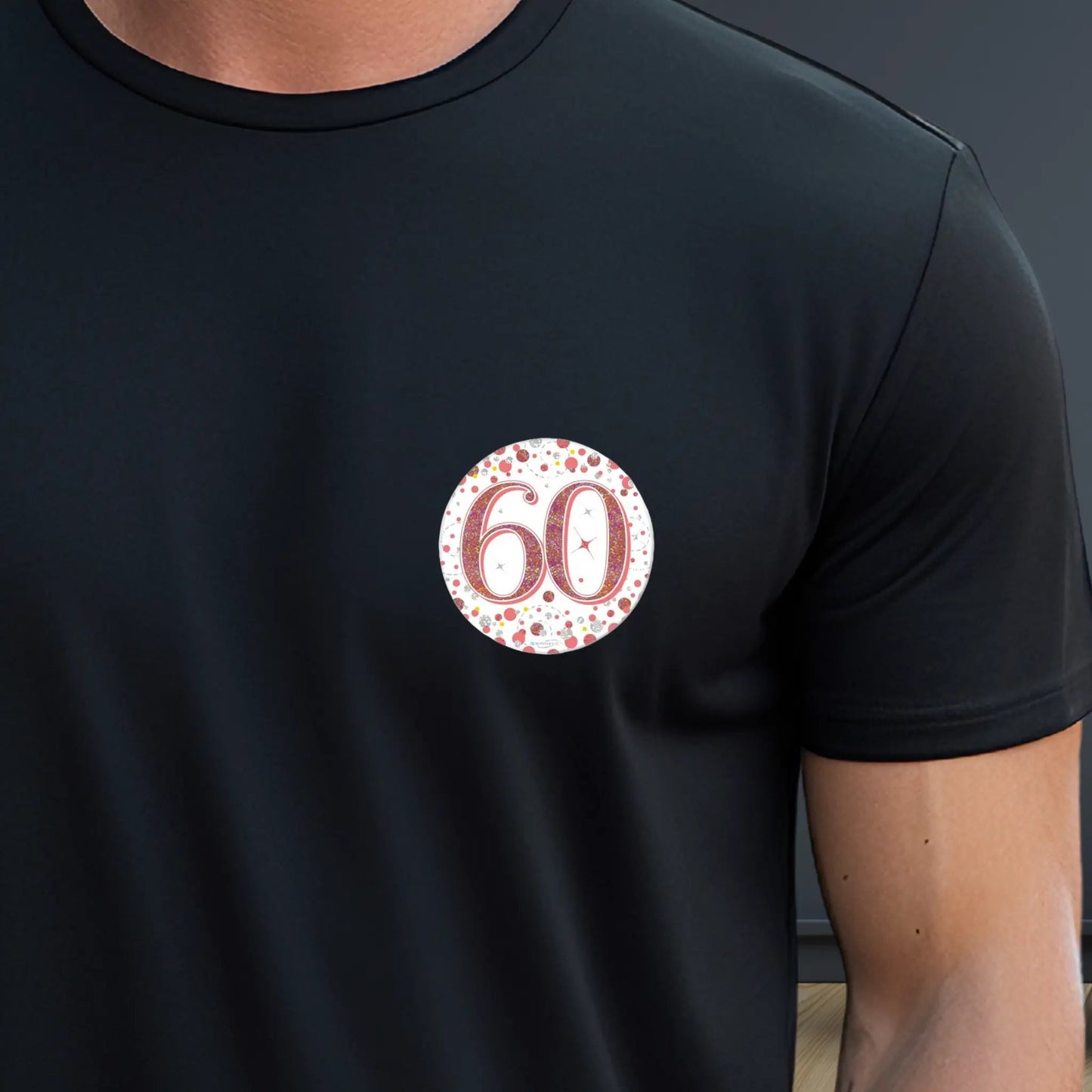 Rose Gold Holographic 60th Birthday Badge – 3 Inch Party Badge | The Party Hut Cheltenham