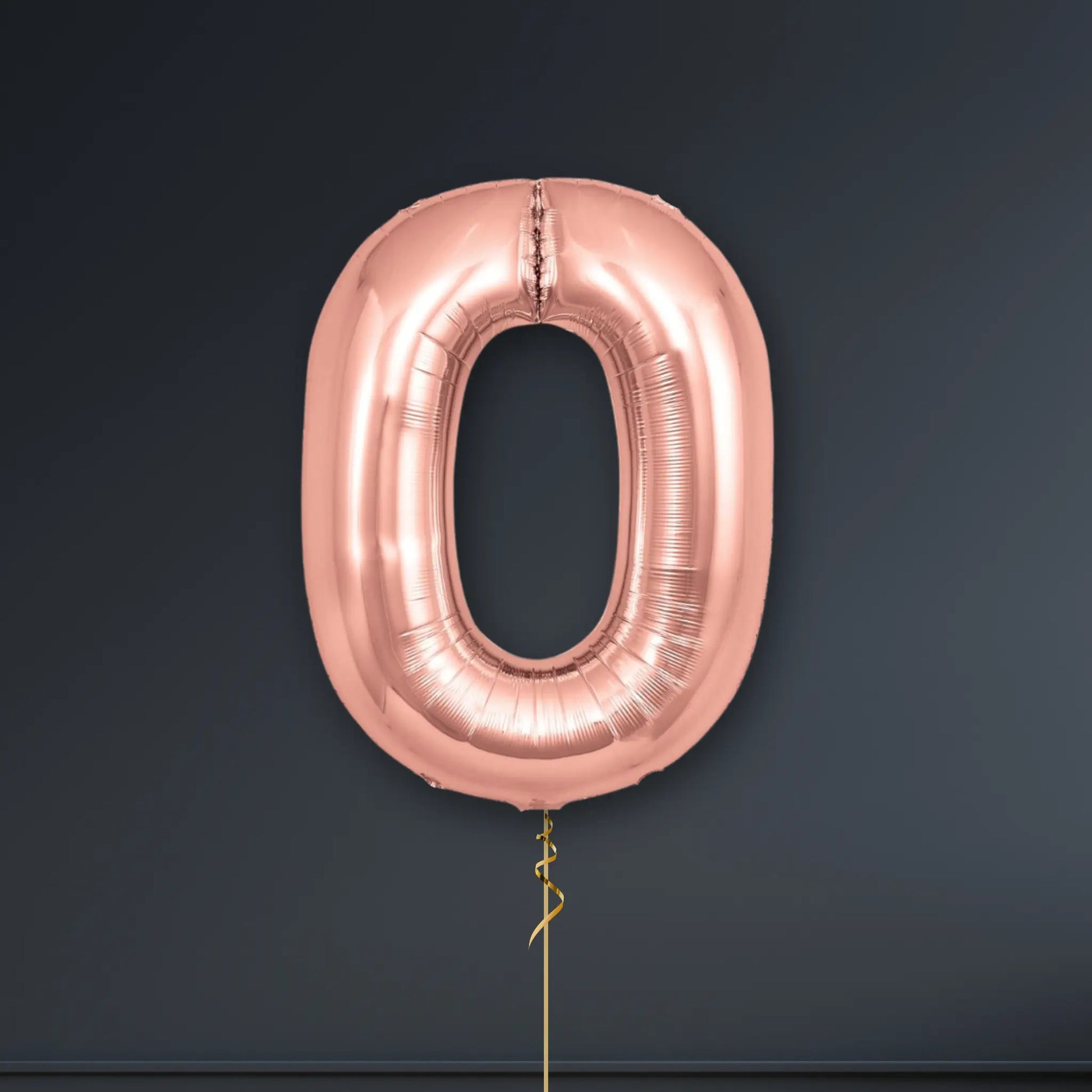 Rose Gold Number Balloons - 34", With Helium