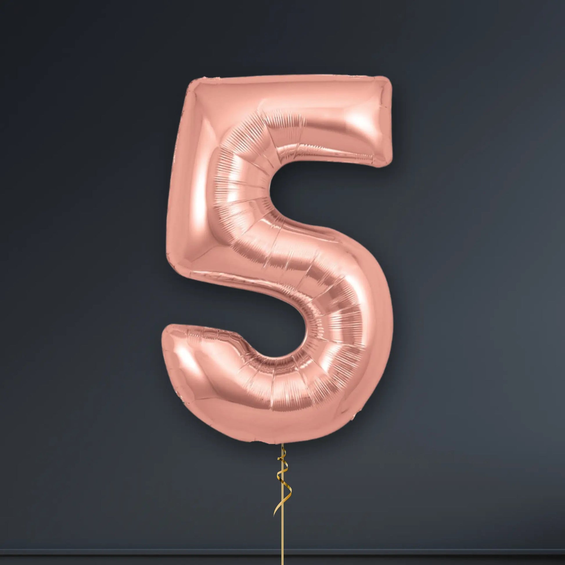 Rose Gold Number Balloons - 34", With Helium