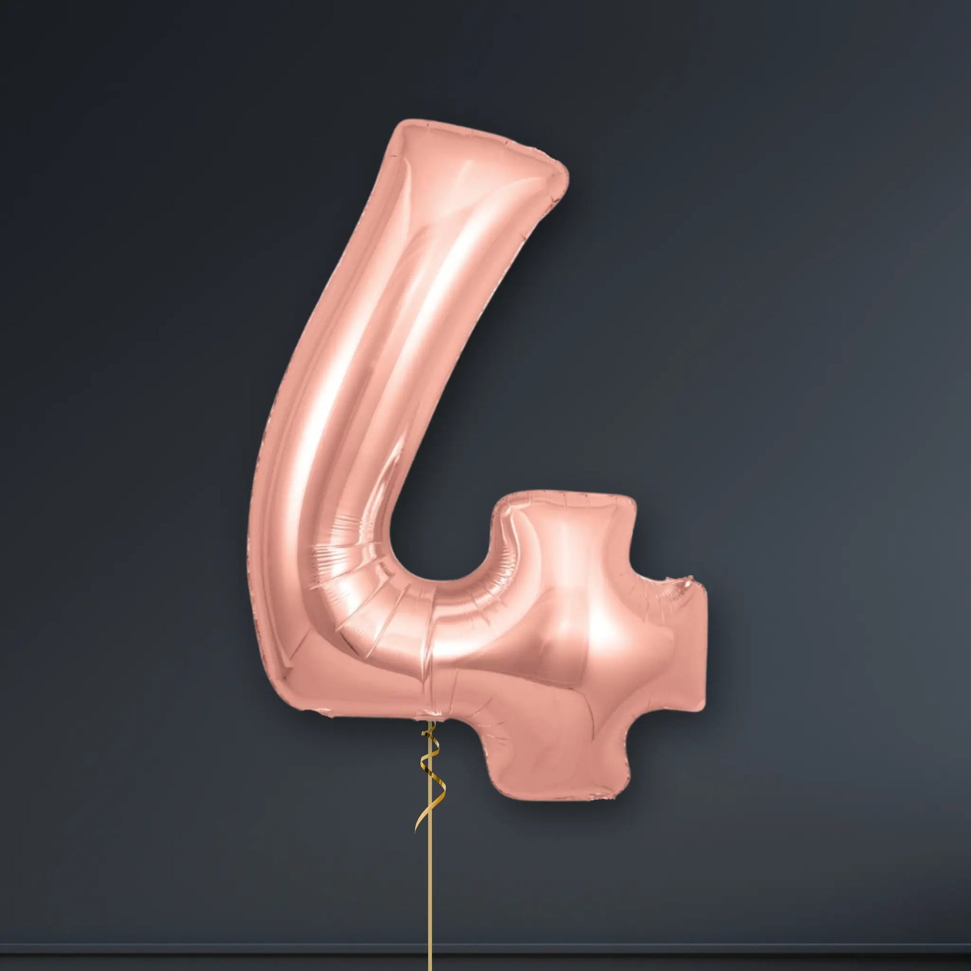 Rose Gold Number Balloons - 34", With Helium