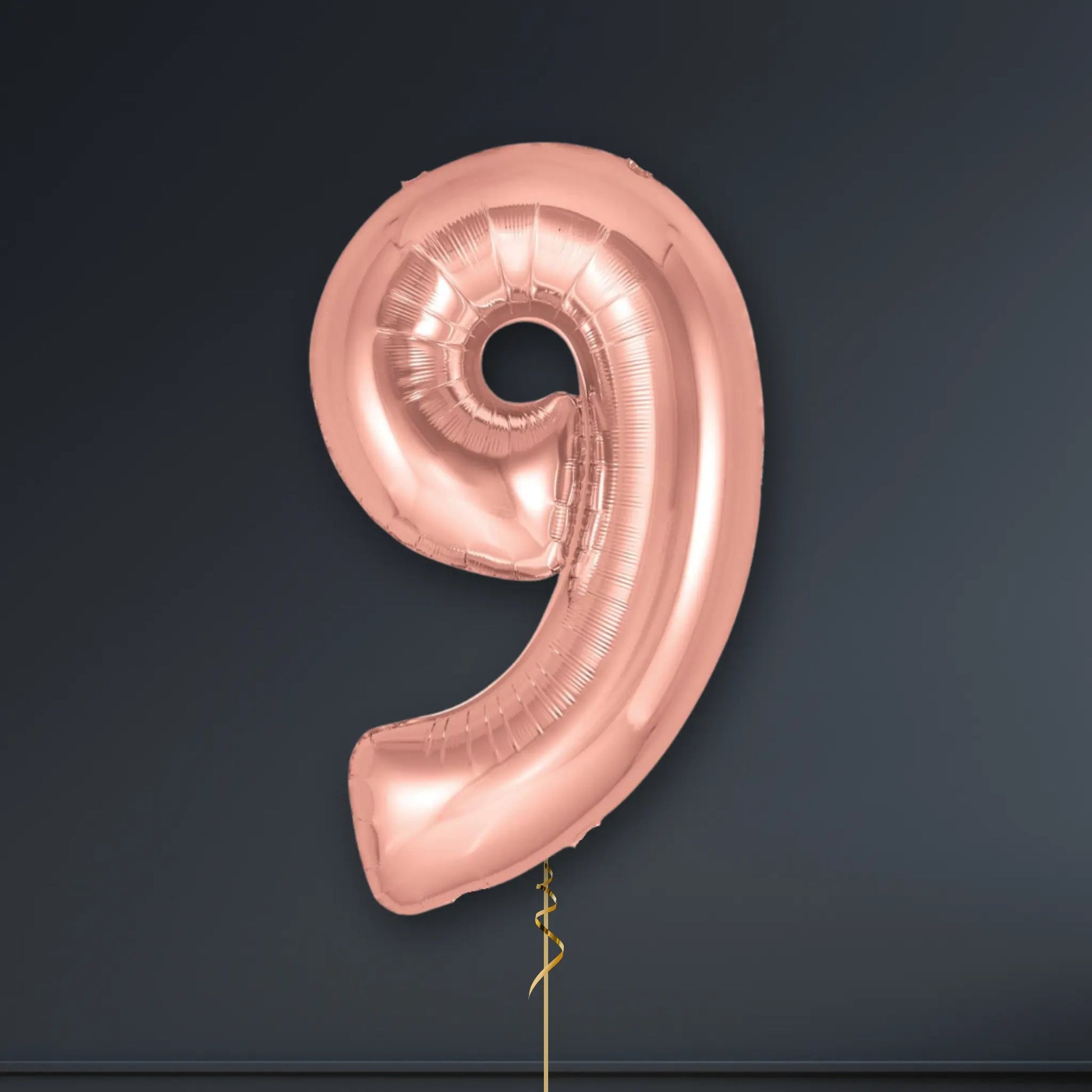 Rose Gold Number Balloons - 34", With Helium