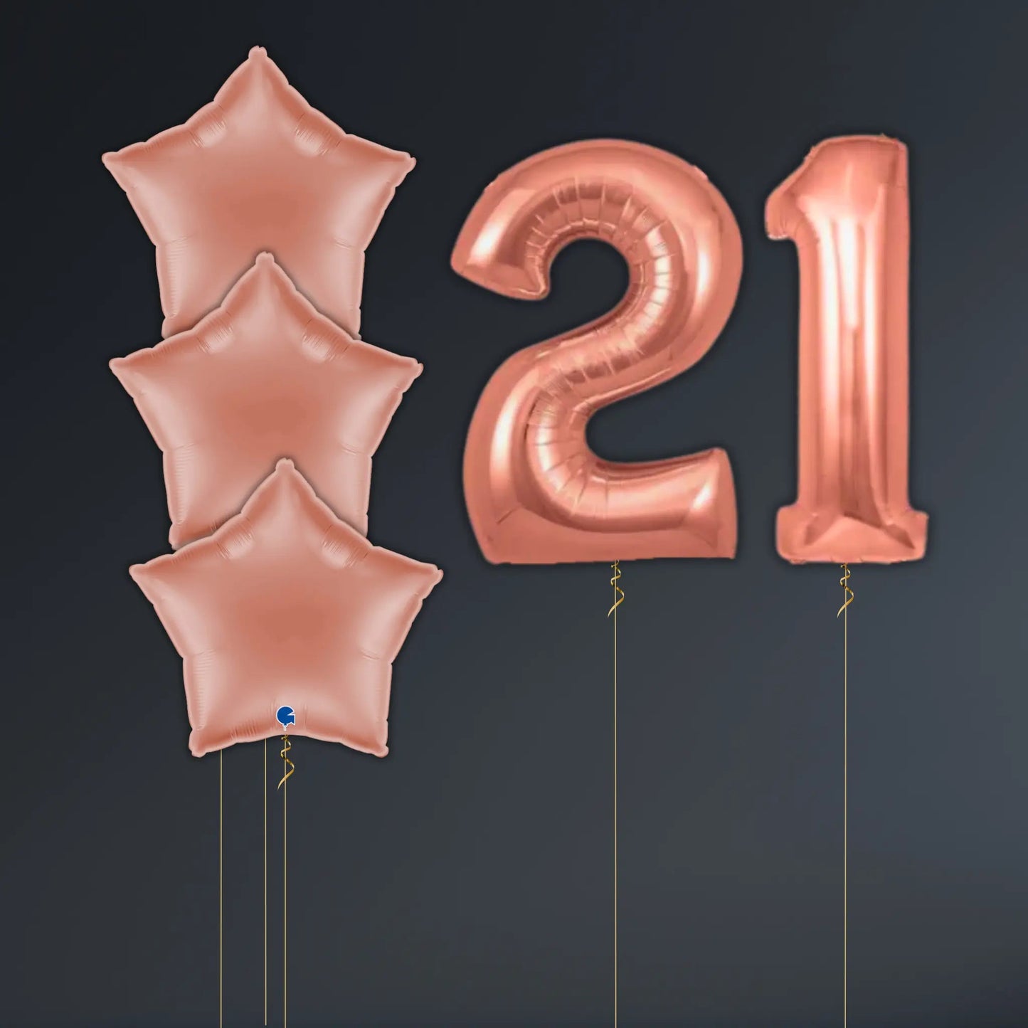 Rose Gold Star Balloon Package - Helium Filled | The Party Hut Cheltenham