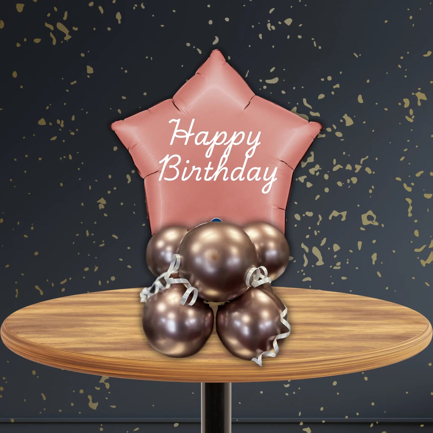 Rose Gold Star Balloon Stack - Personalised | The Party Hut Cheltenham