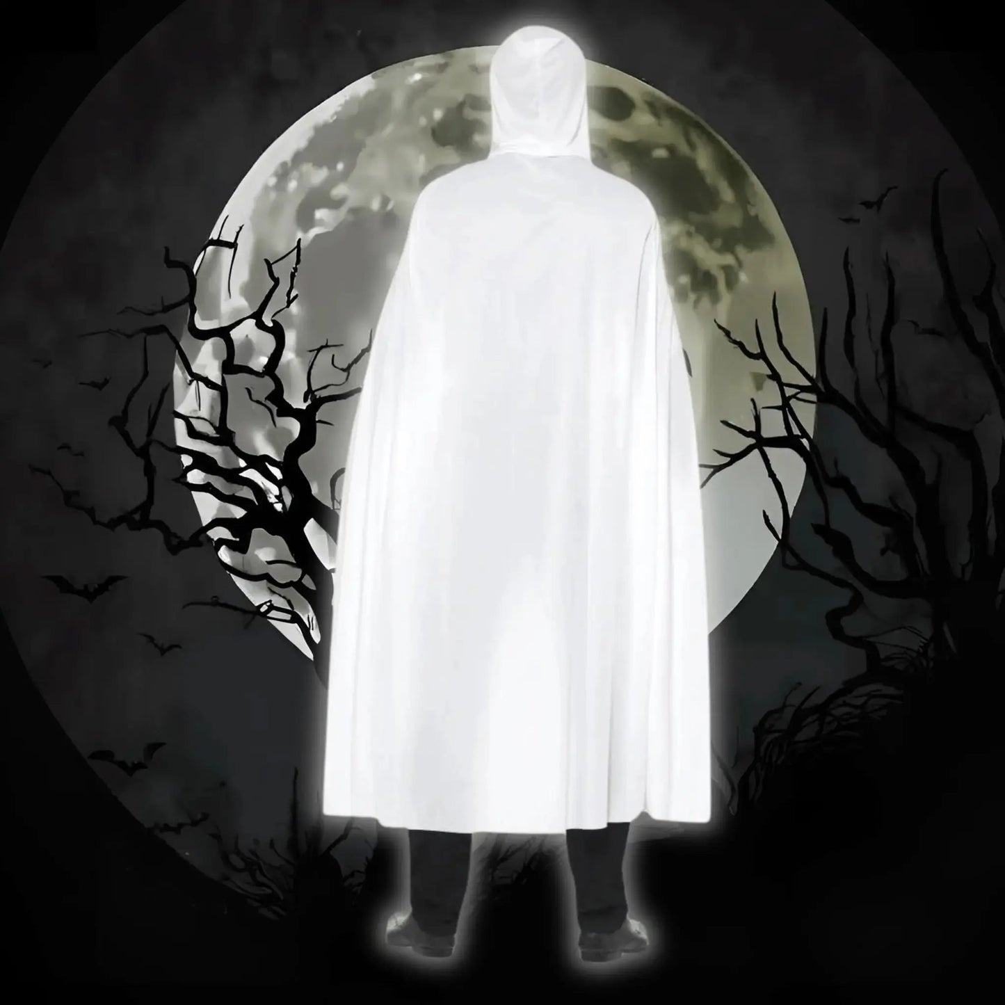 Short White Hooded Cape | The Party Hut Cheltenham